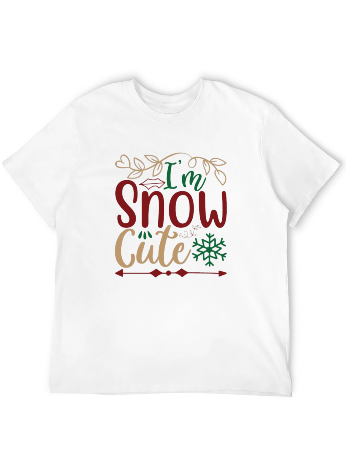 Black I'm Snow Cute Black Graphic T-Shirt view 12