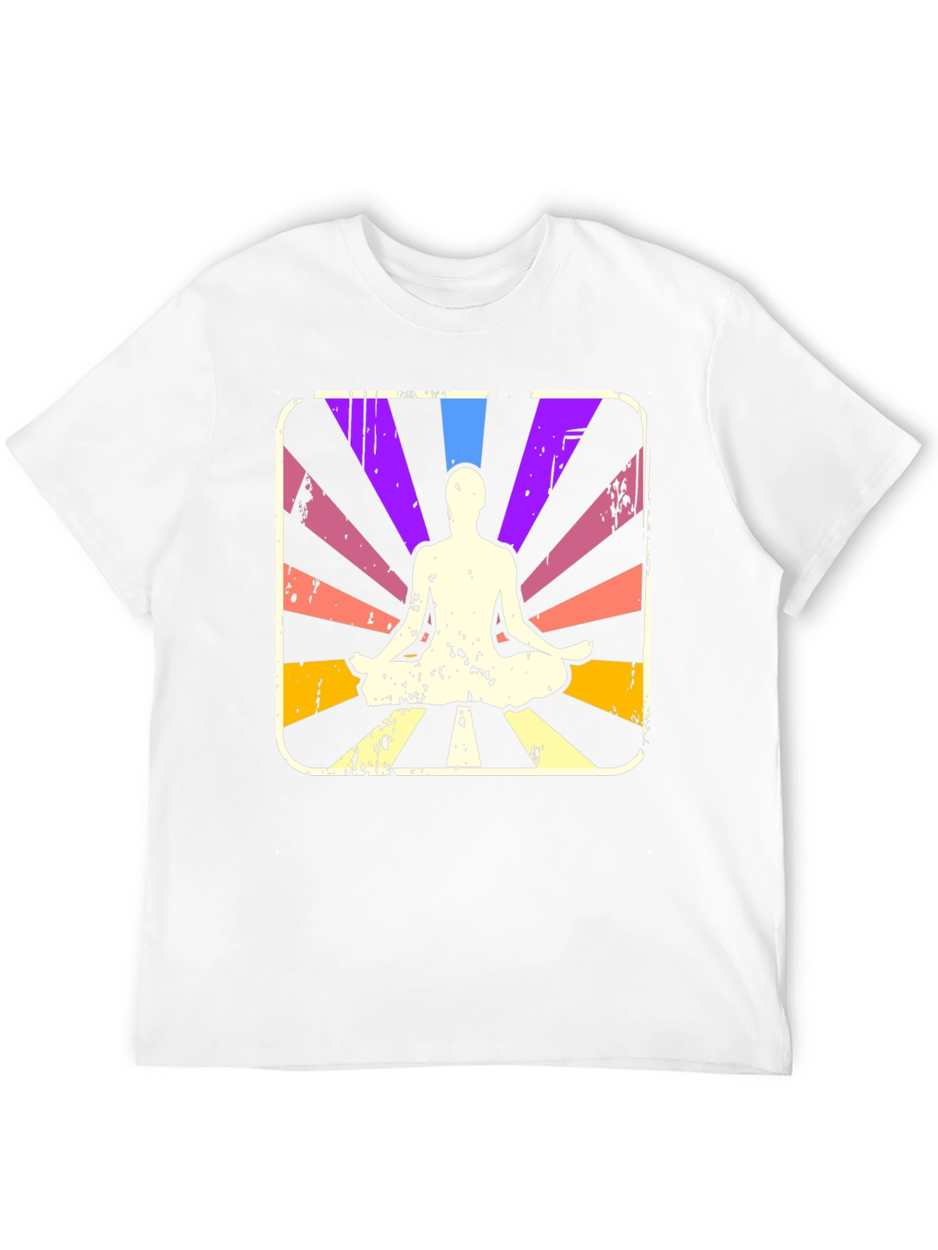 Black Yoga Meditation Graphic Tee - Retro Style view 12