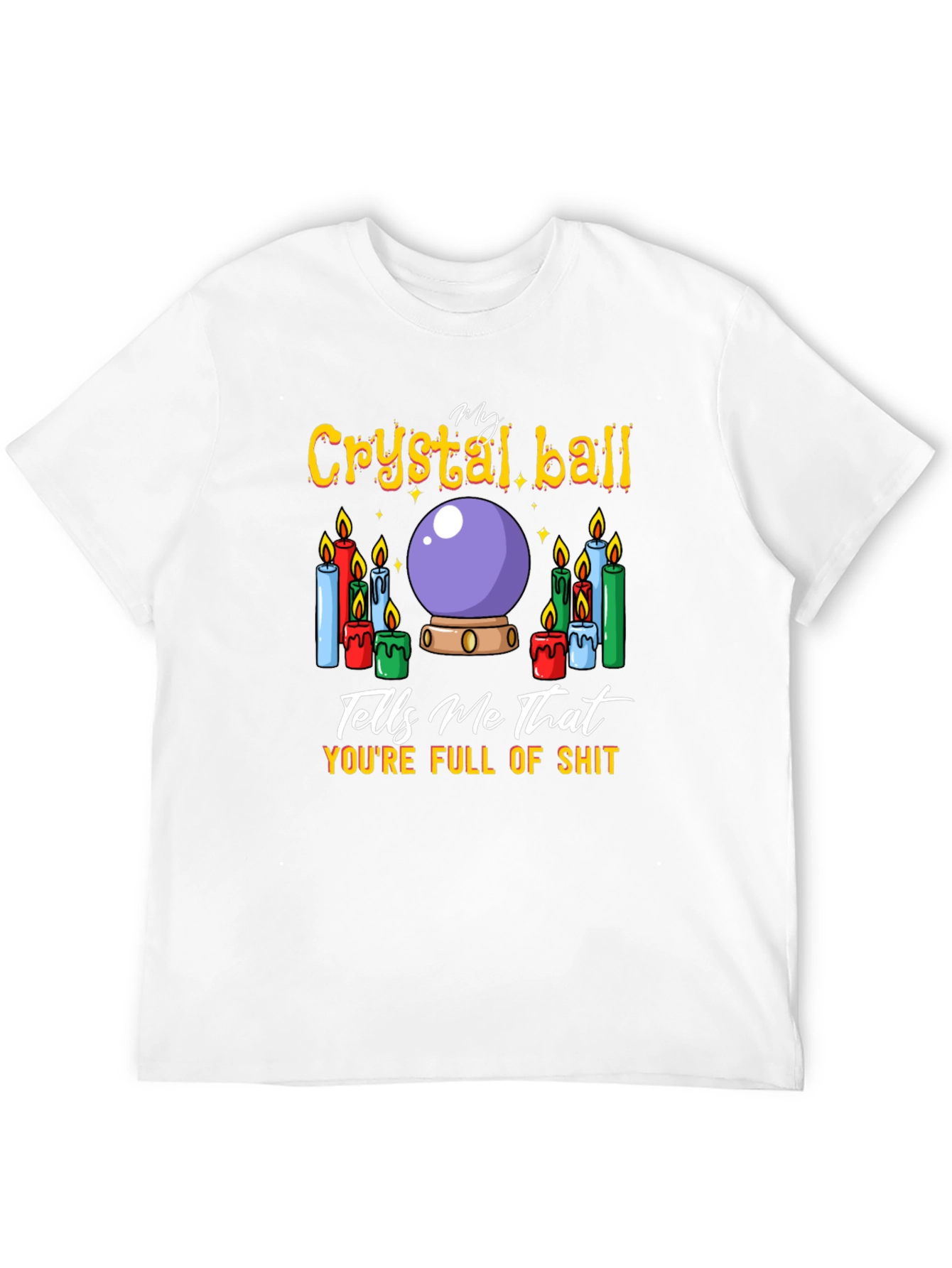 Black Crystal Ball Humor Graphic T-Shirt view 12