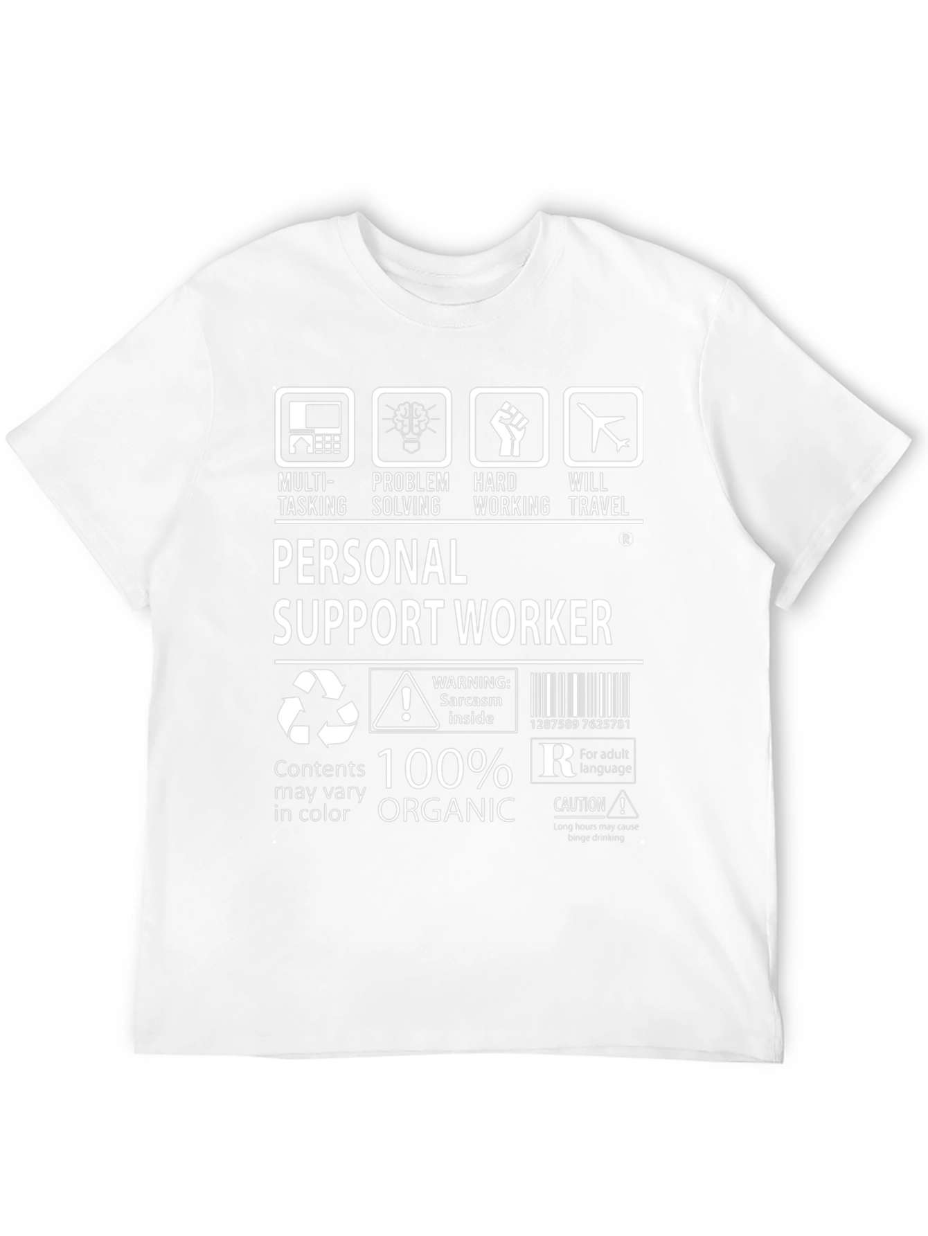 Black Personal Support Worker Graphic Tee view 12