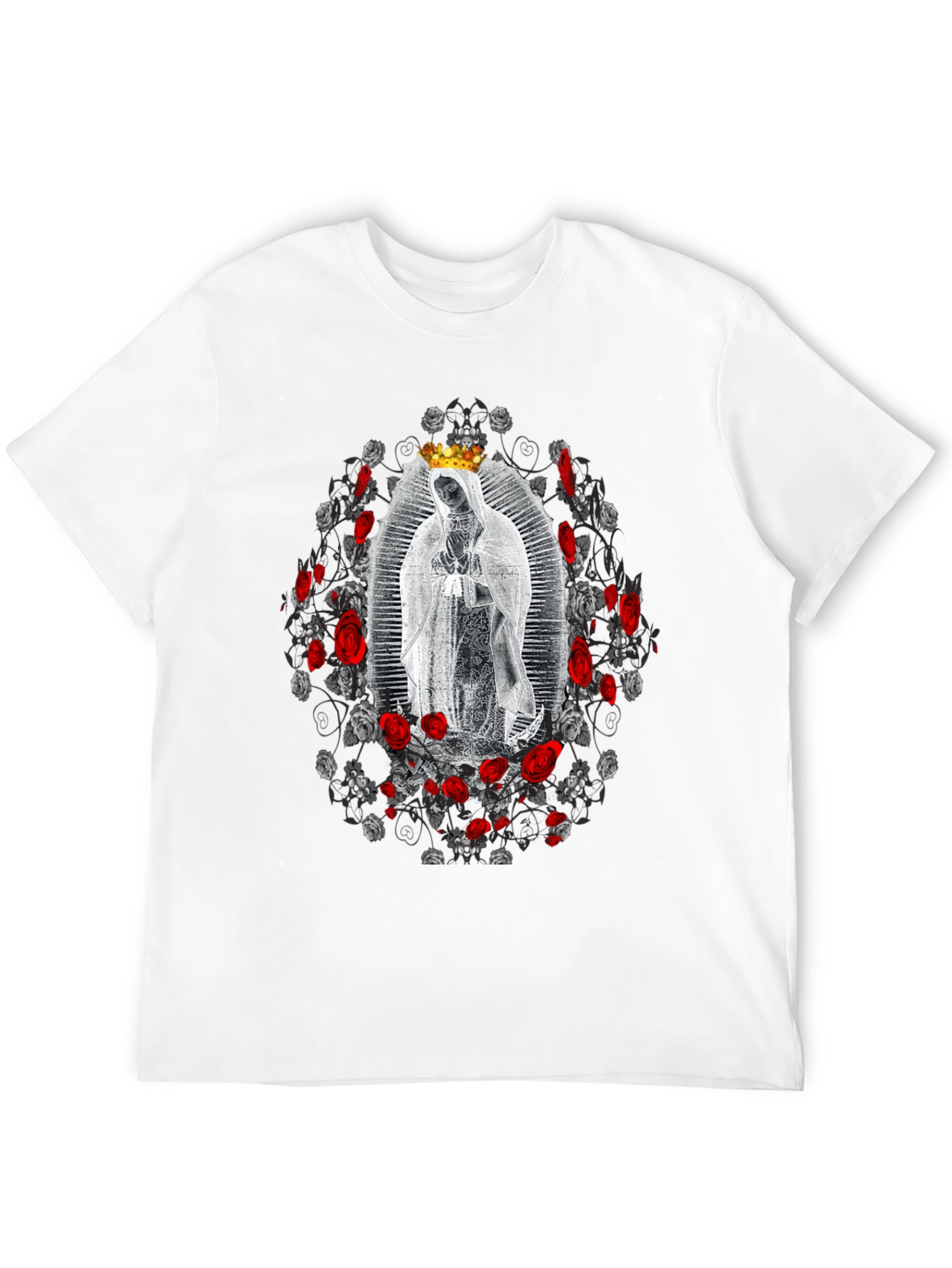 Black Guadalupe Rose Graphic Tee view 12