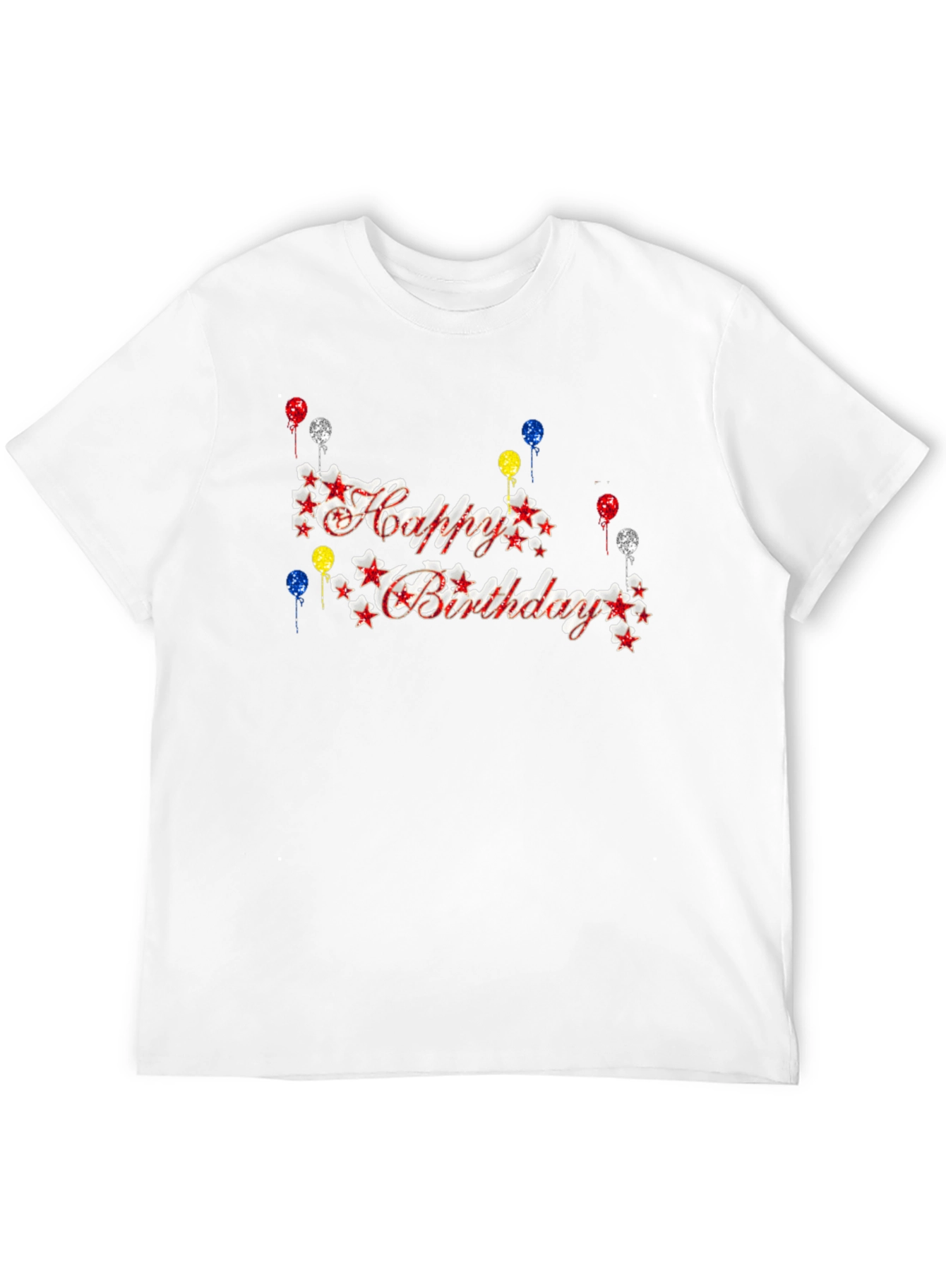 Black Happy Birthday Graphic Print Black T-Shirt view 12