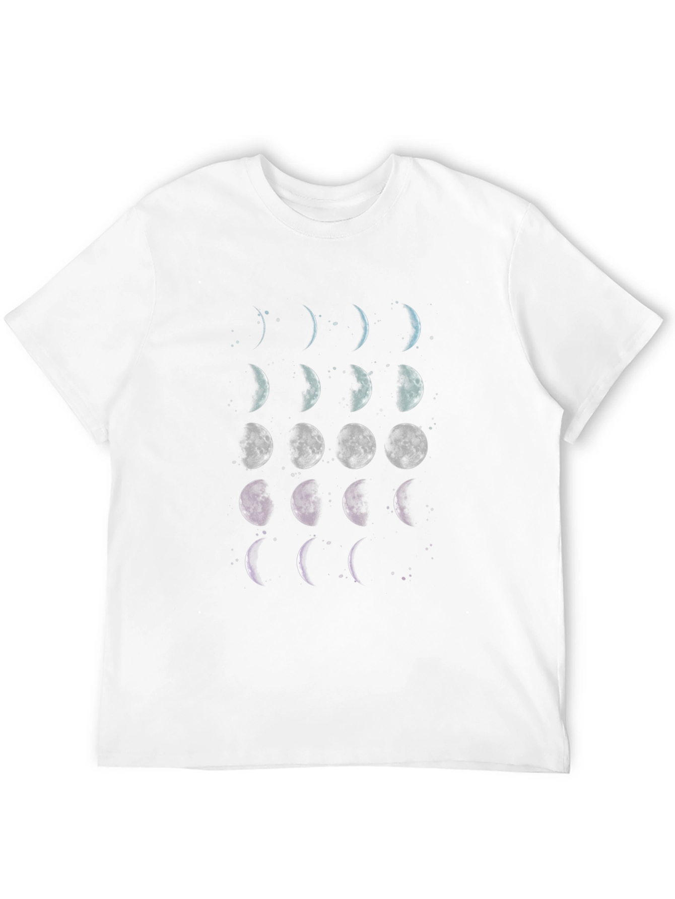 Black Lunar Phases T-Shirt - Black Cotton Celestial Tee view 12