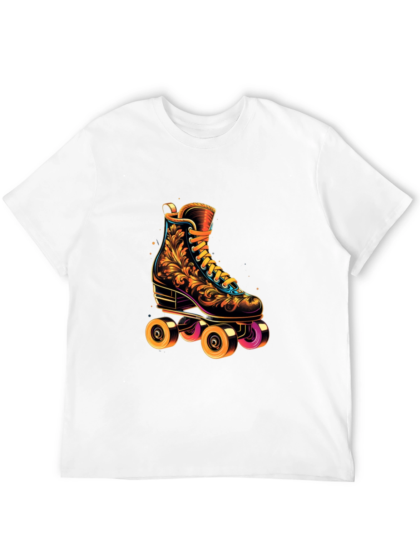 Black Retro Roller Skate T-Shirt - Vintage Design view 12