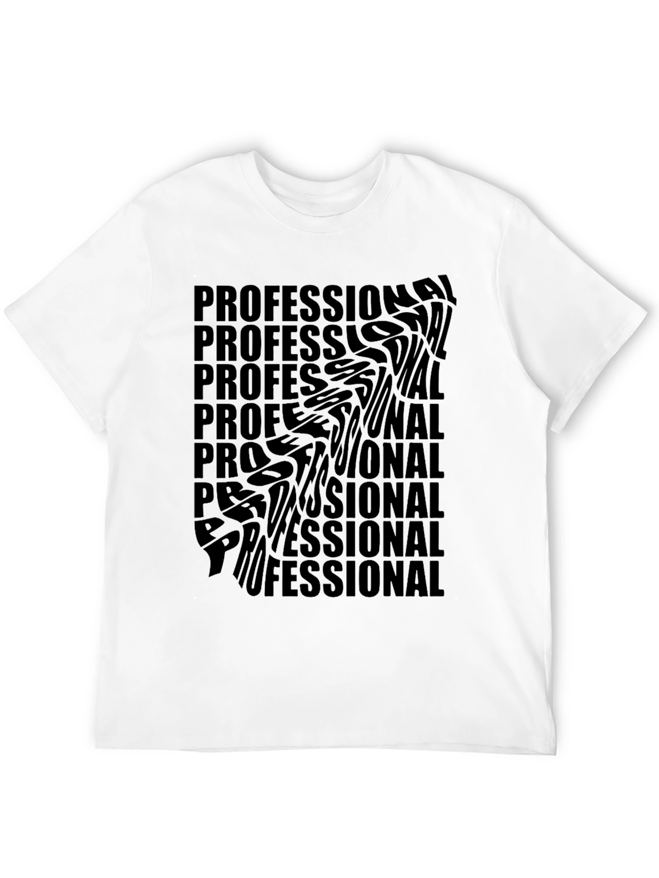 Black Professional Distorted Text Black T-Shirt view 12