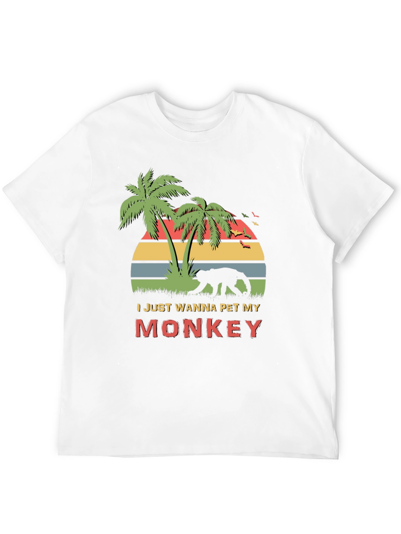Black Funny Monkey Lover T-Shirt - I Just Wanna Pet My Monkey view 12