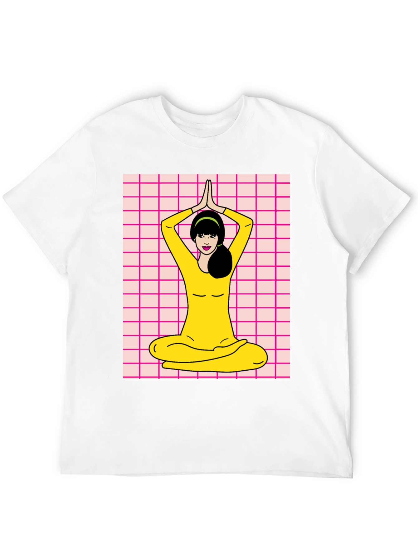 Black Yoga Girl Graphic Tee - Retro Style view 12