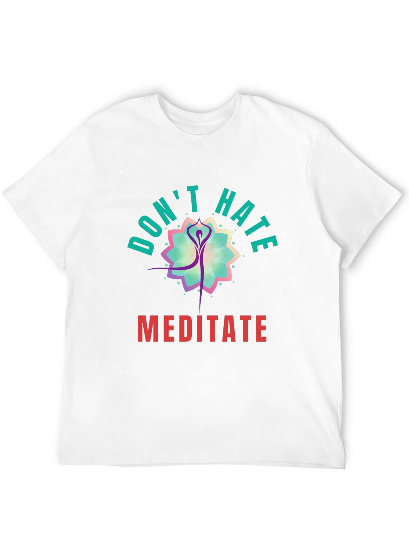 Black Don't Hate Meditate Black Graphic Tee view 12