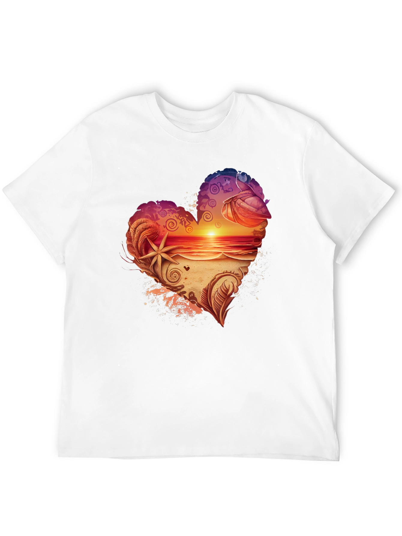 Black Heart Sunset Beach Graphic Tee - Black view 12