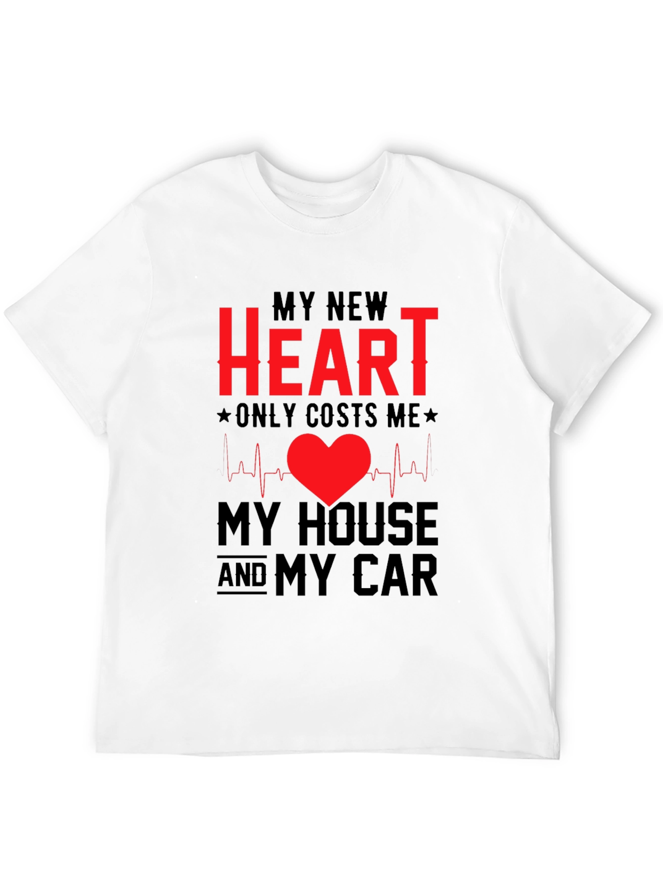 Black My New Heart Funny T-Shirt view 12