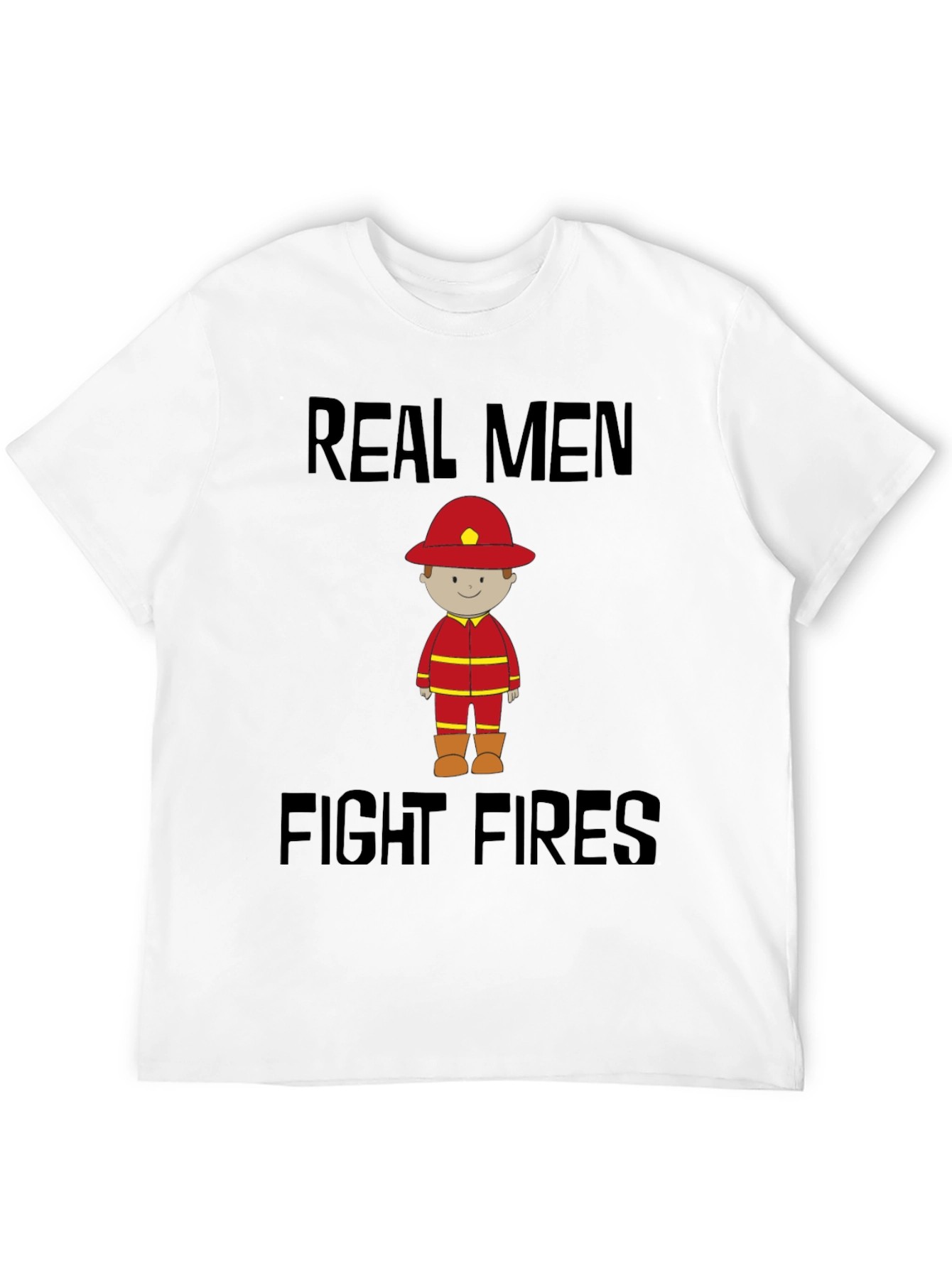 Black Real Men Fight Fires Graphic Tee view 12