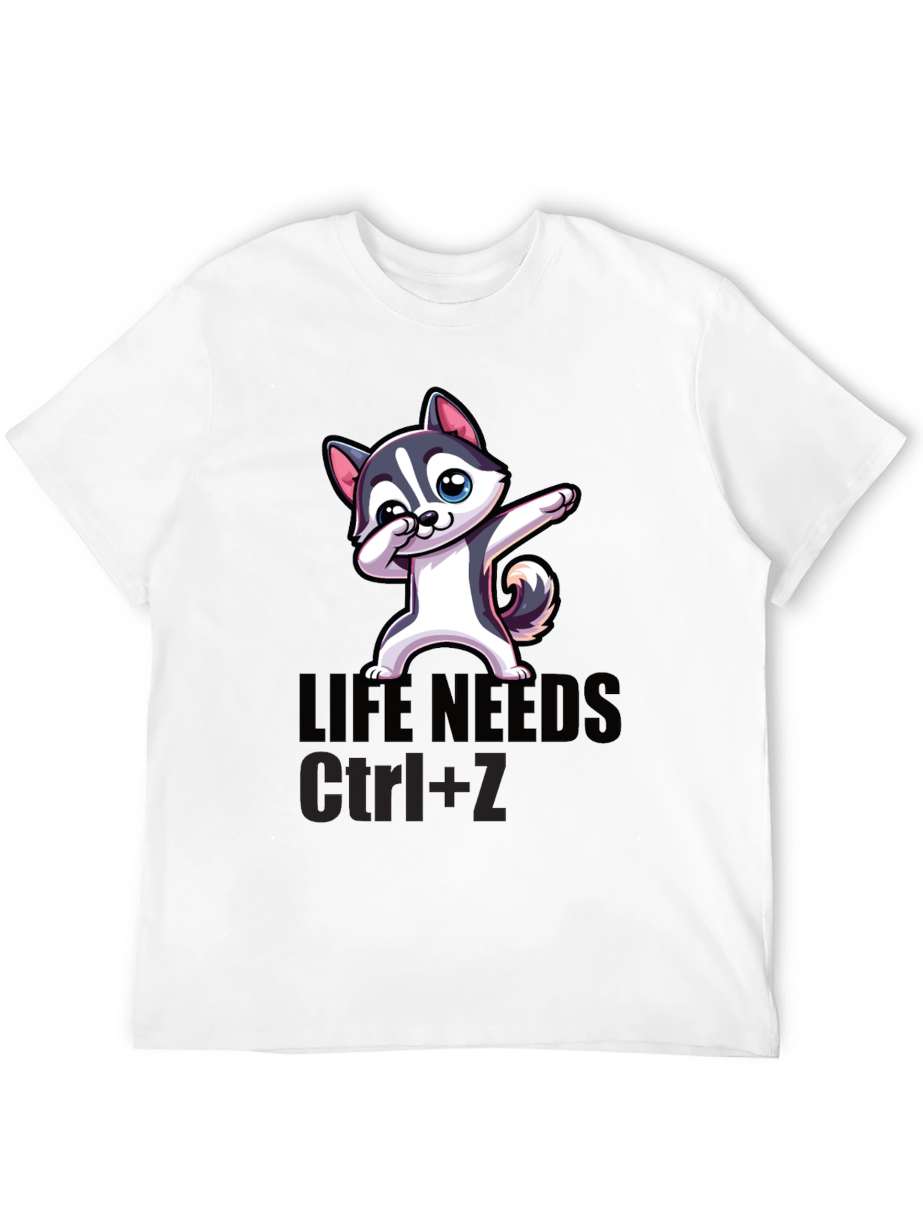 Black Life Needs Ctrl+Z T-Shirt, Cartoon Dog Dab view 12
