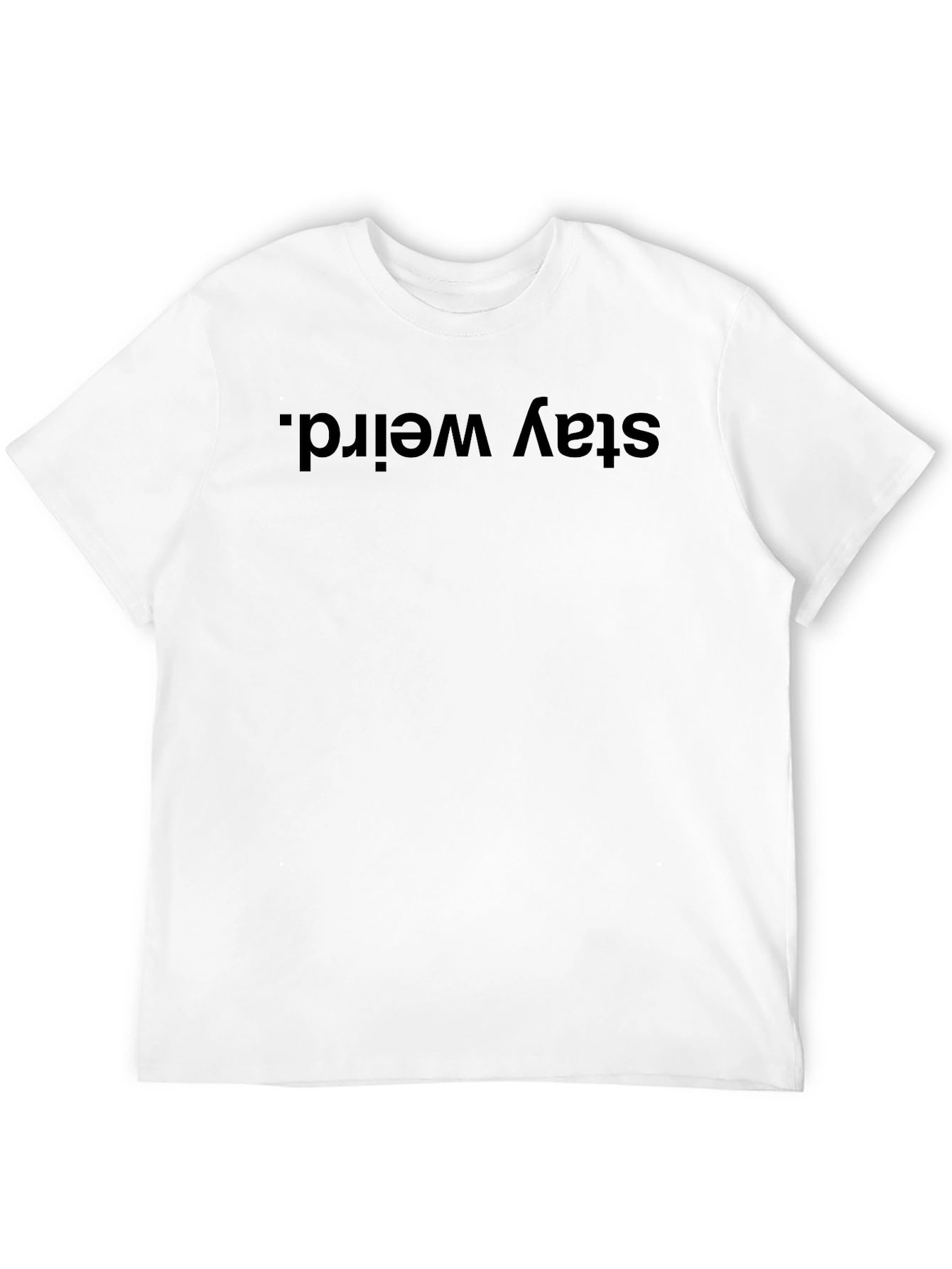 Black Stay Weird Graphic Tee - Black Casual T-Shirt view 12