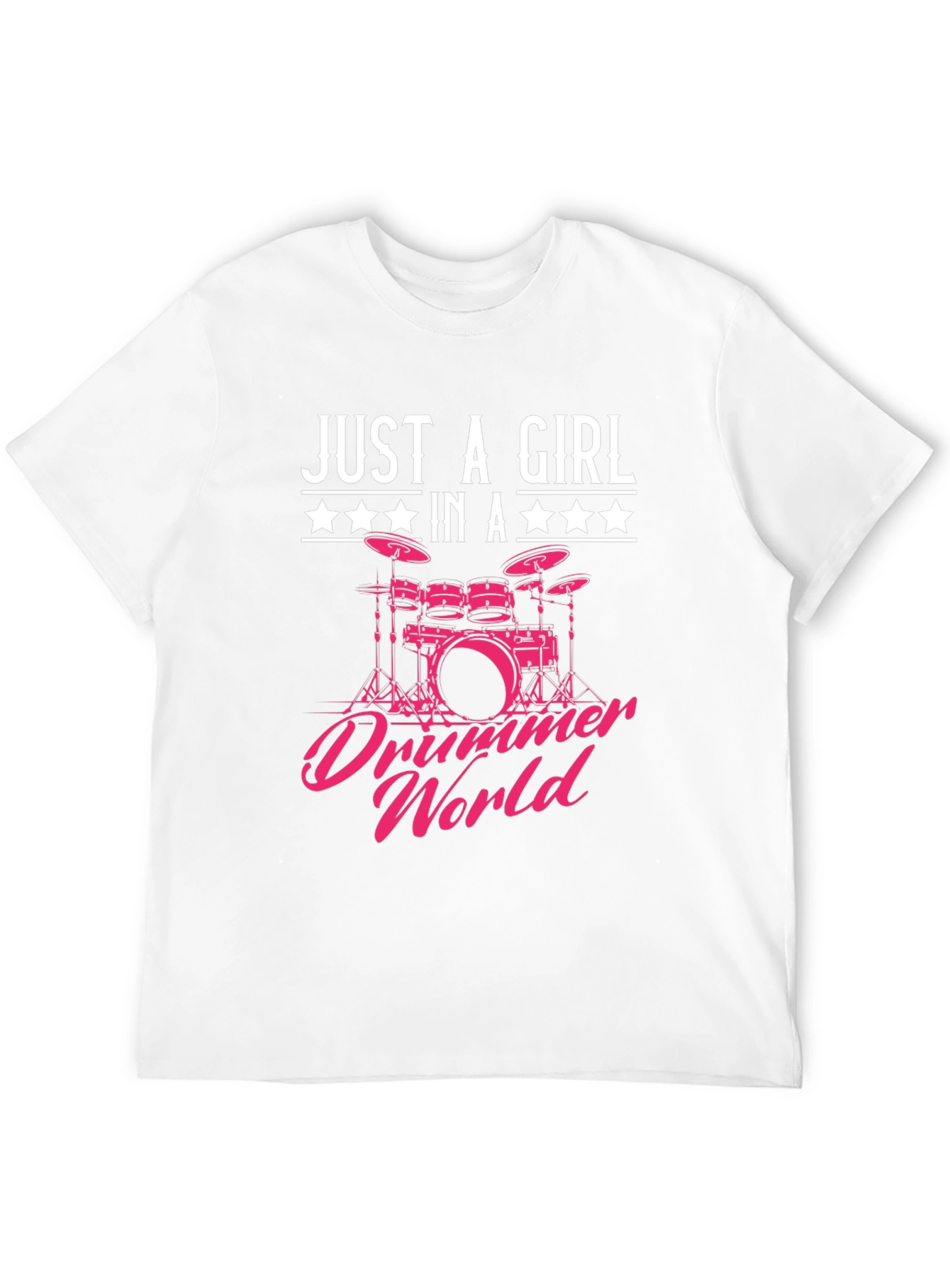 Black Just a Girl in a Drummer World Graphic T-Shirt view 12