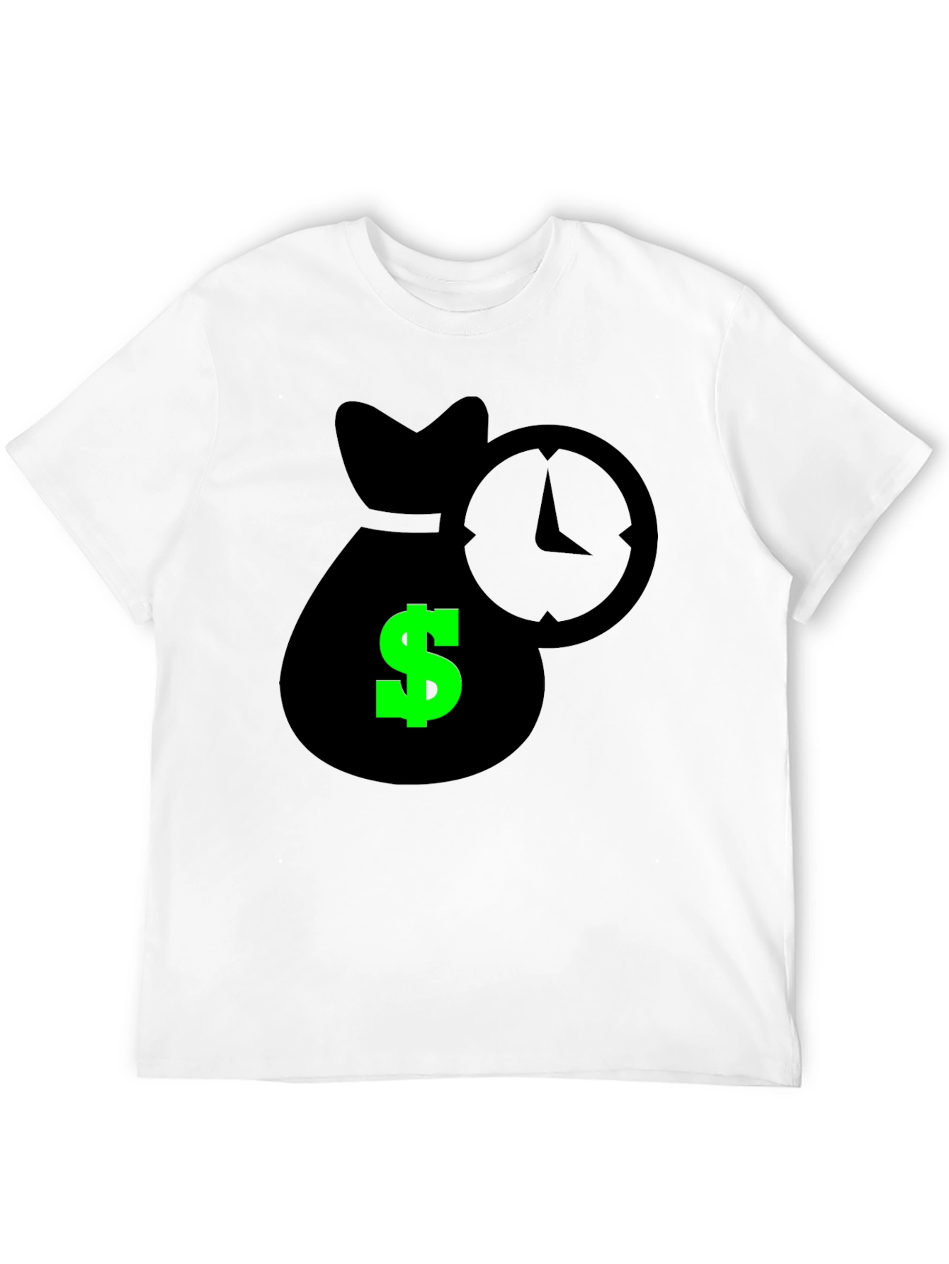 Black Time is Money Graphic Tee - Black Cotton Shirt view 12