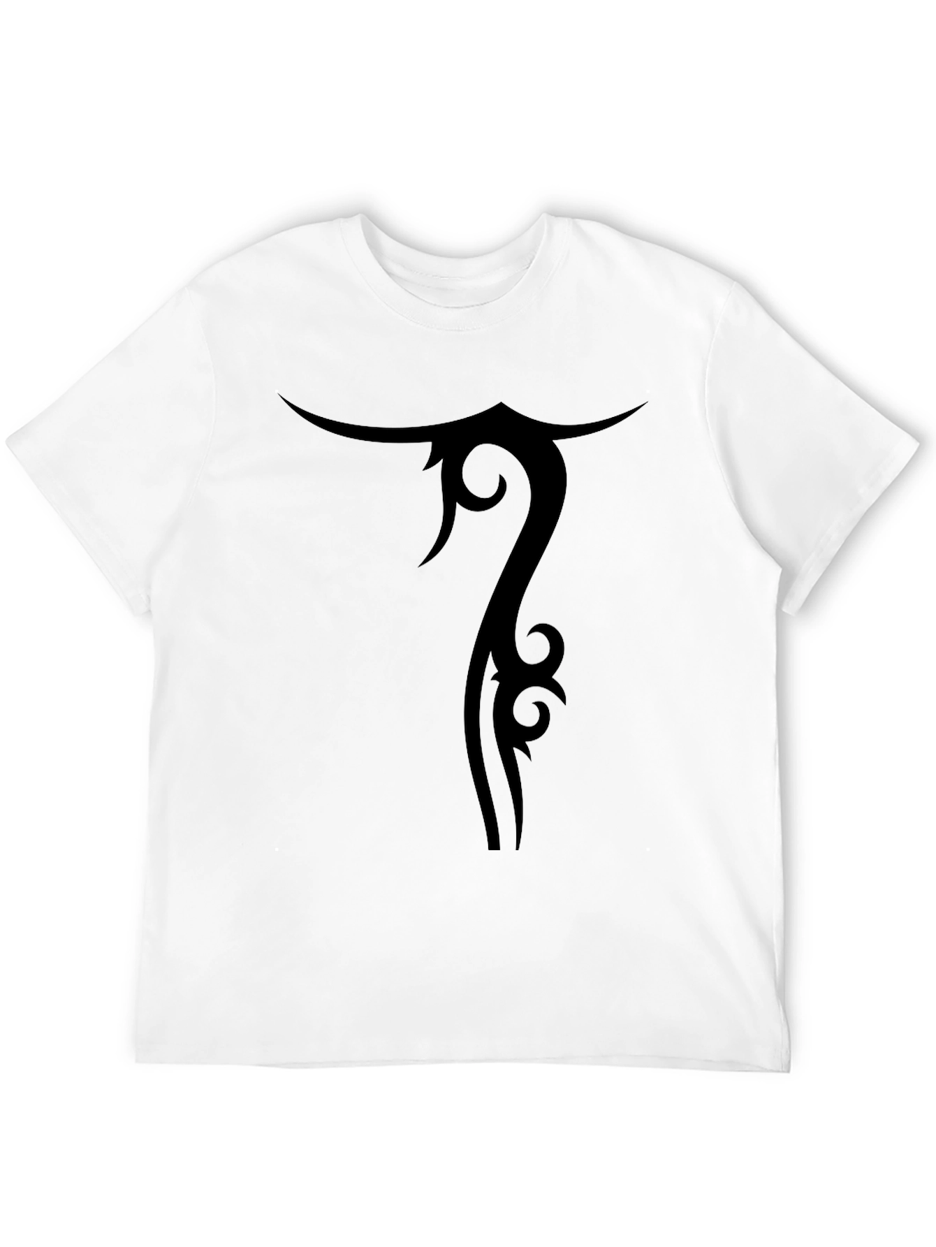 Black Tribal Design Black T-Shirt view 12