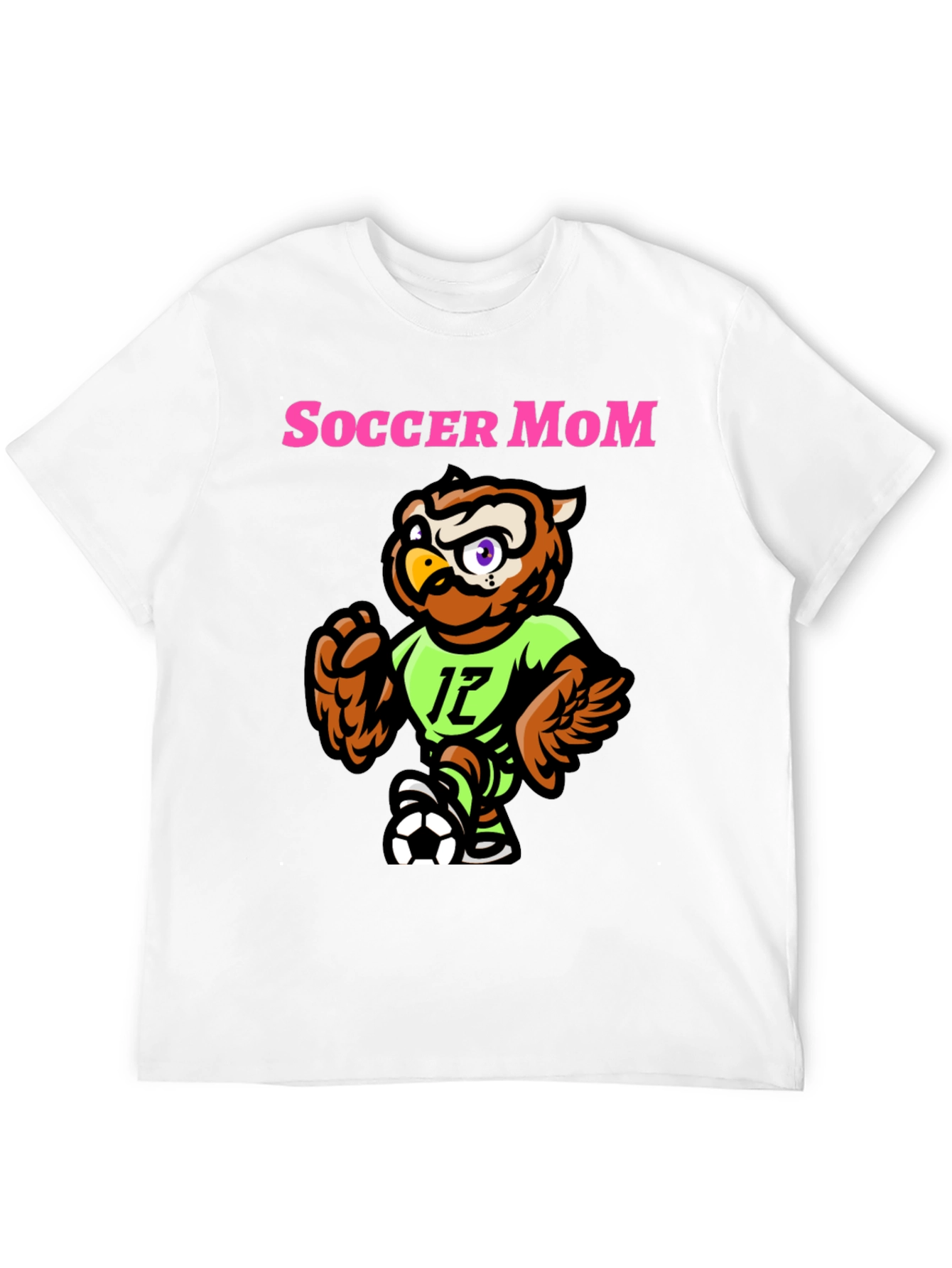 Black Soccer Mom Owl T-Shirt - Sporty Graphic Tee view 12