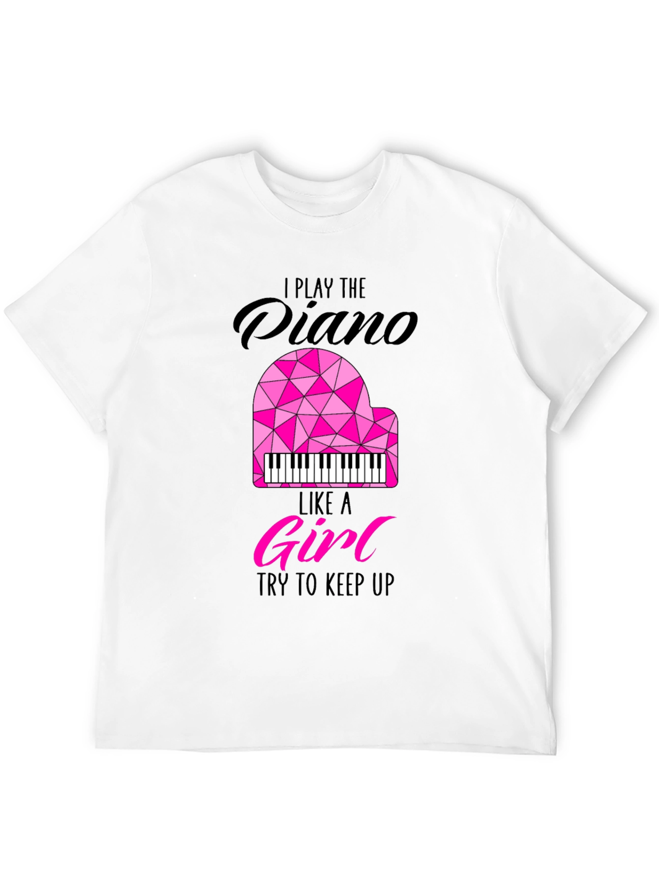 Black I Play Piano Like A Girl Graphic Tee view 12