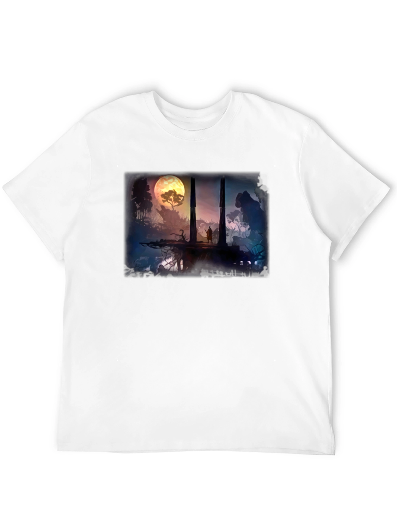 Black Fantasy Landscape Black T-Shirt view 12
