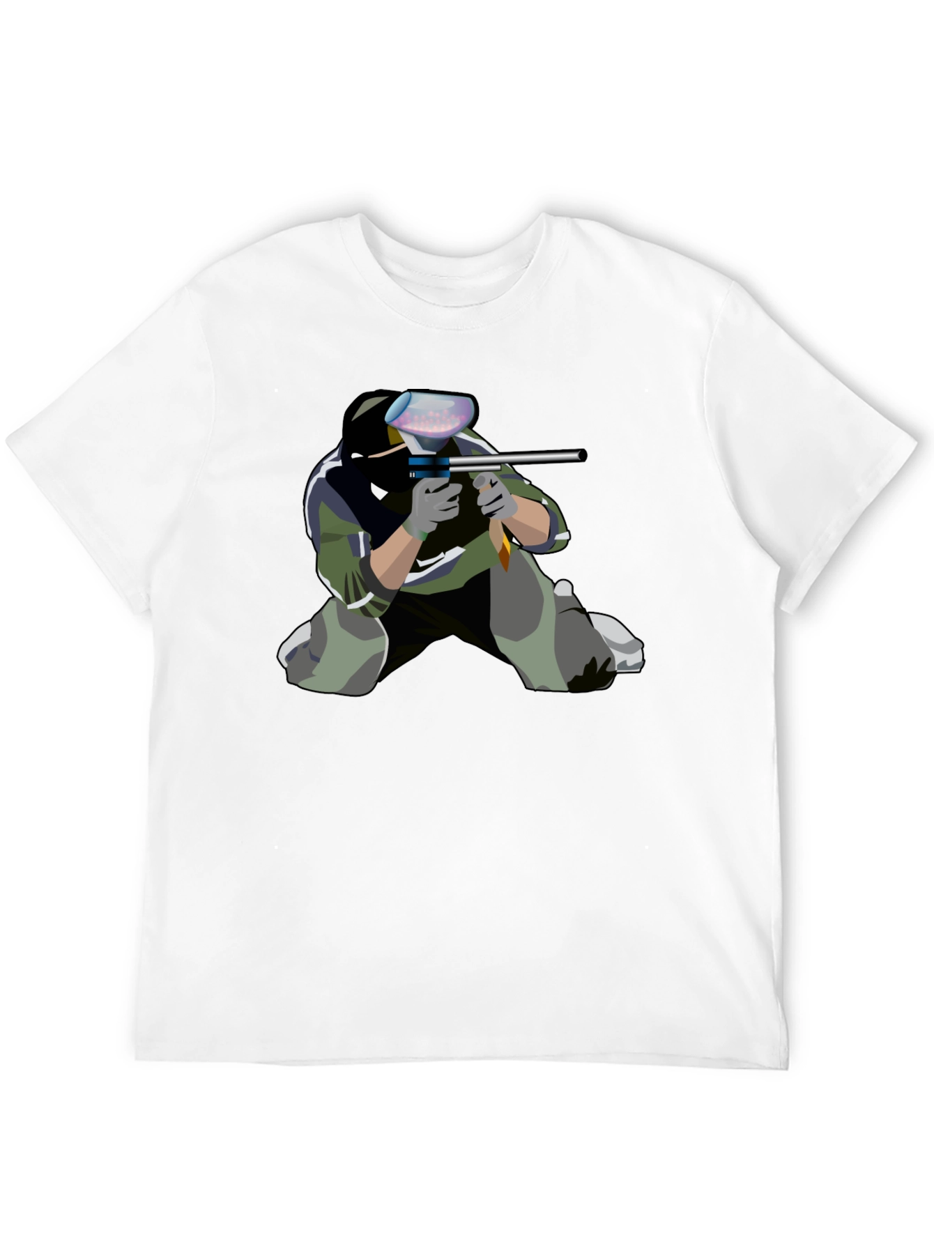 Black Paintball Player Graphic T-Shirt view 12