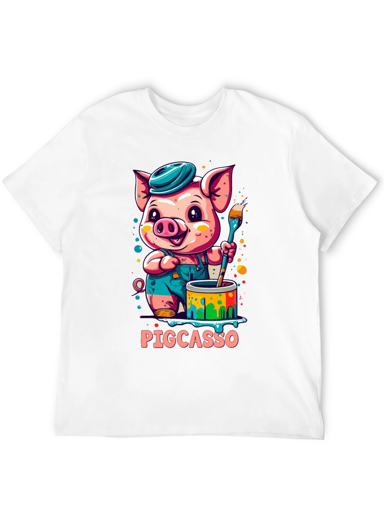 Black Pigcasso Artist Pig Graphic T-Shirt view 12