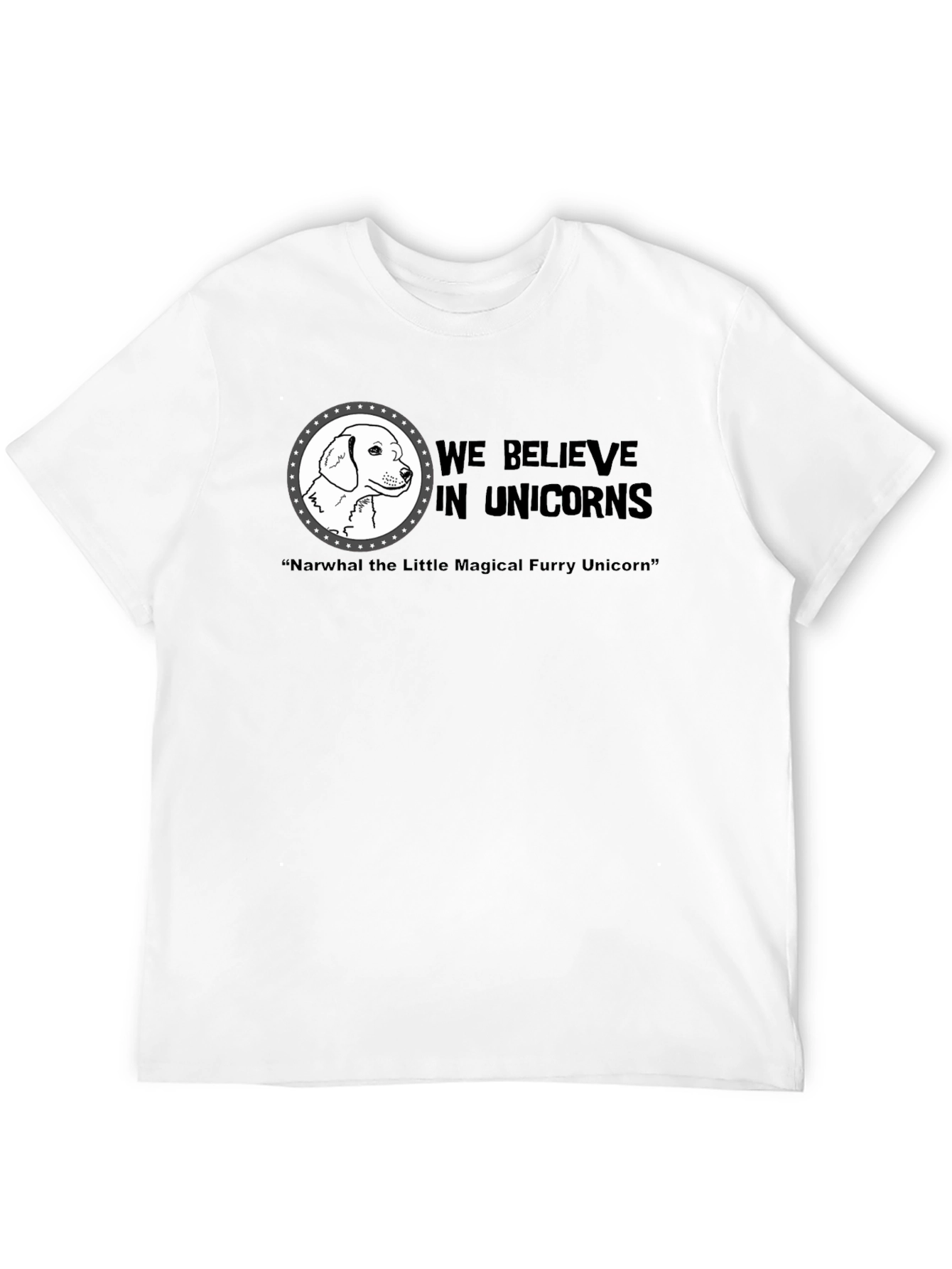 Black We Believe In Unicorns Dog T-Shirt view 12