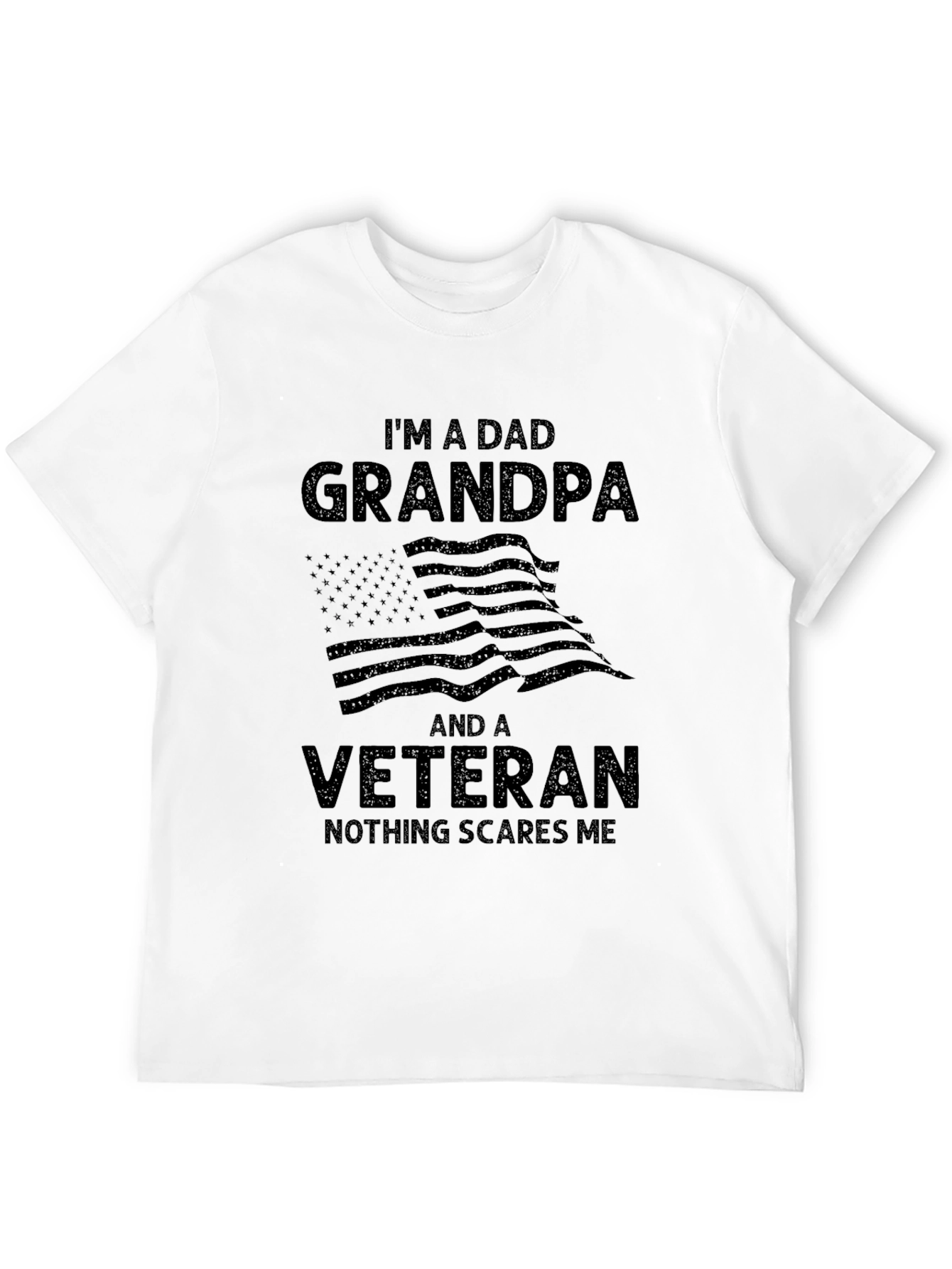 Black Dad Grandpa Veteran T-Shirt view 12