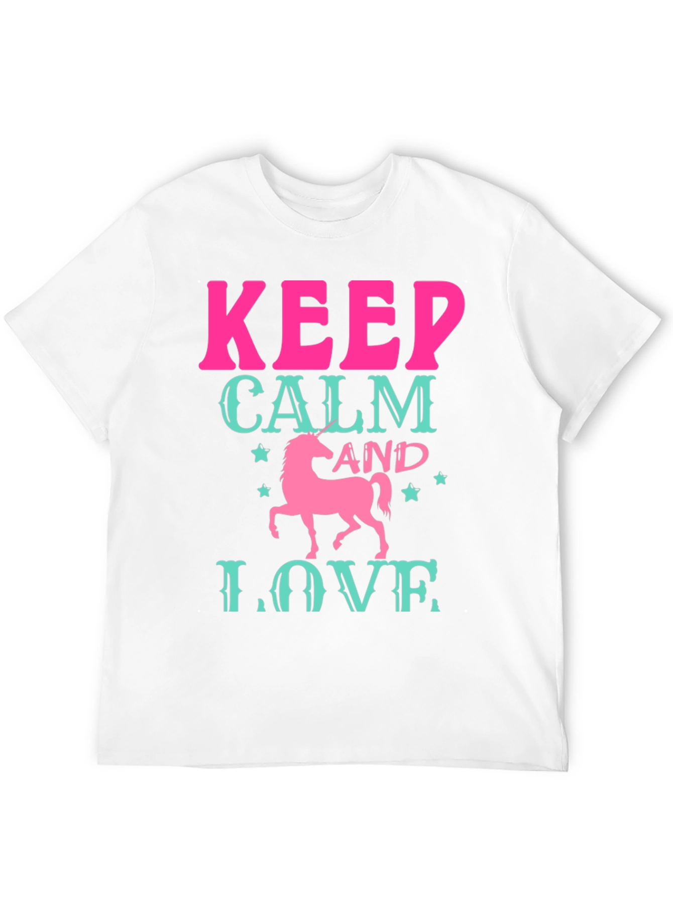 Black Keep Calm and Love Unicorn Black T-Shirt view 12