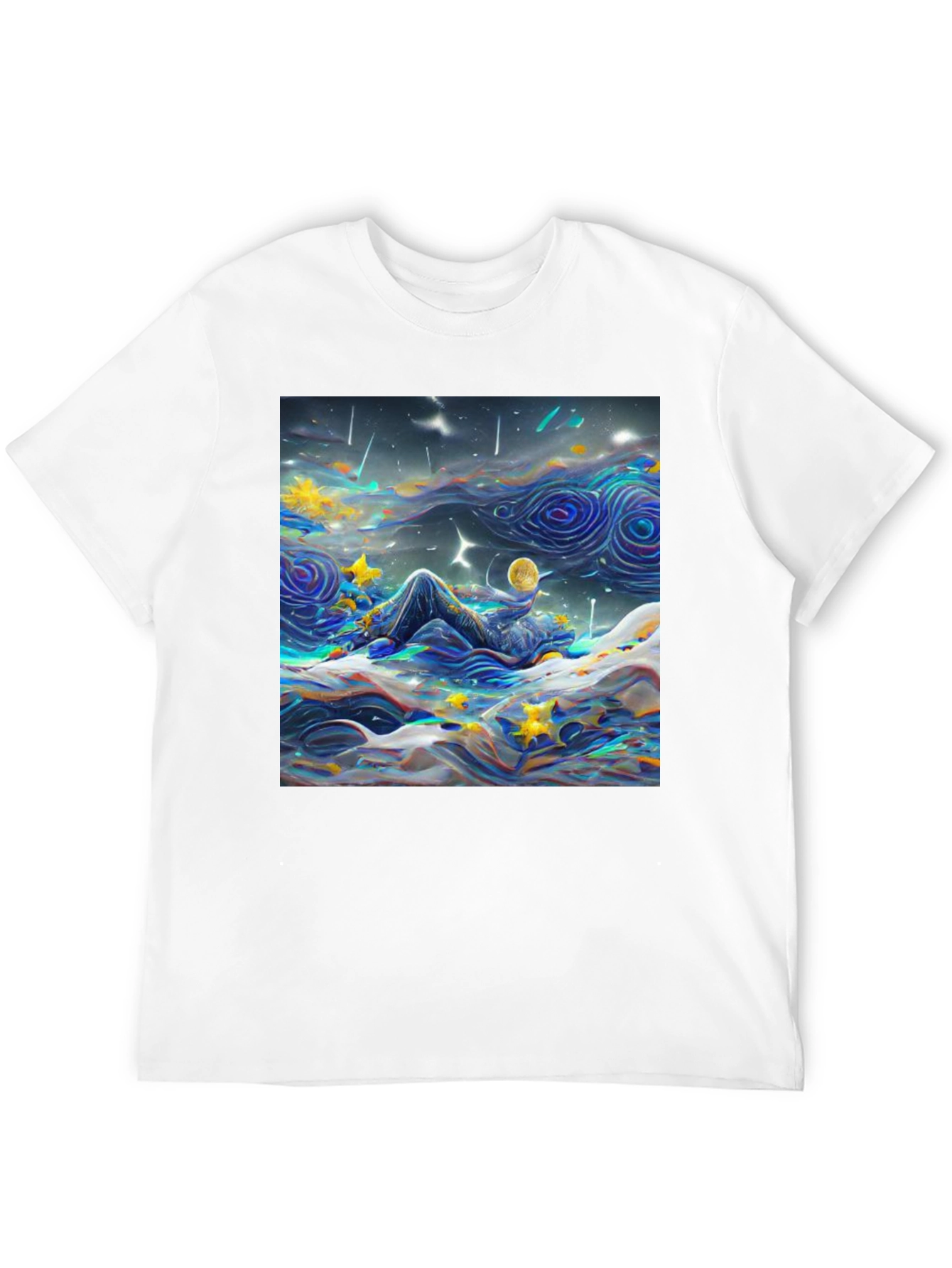 Black Starry Night Dreamscape T-Shirt view 12