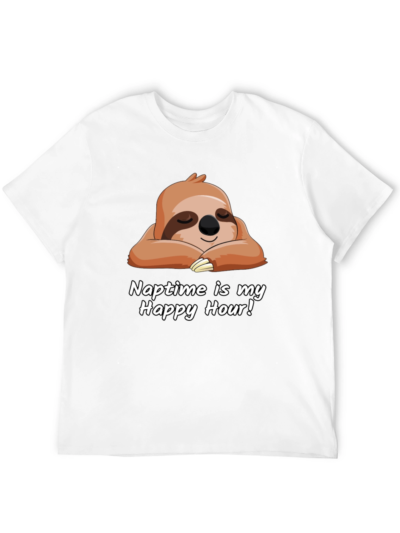Black Naptime is My Happy Hour Sloth T-Shirt view 12