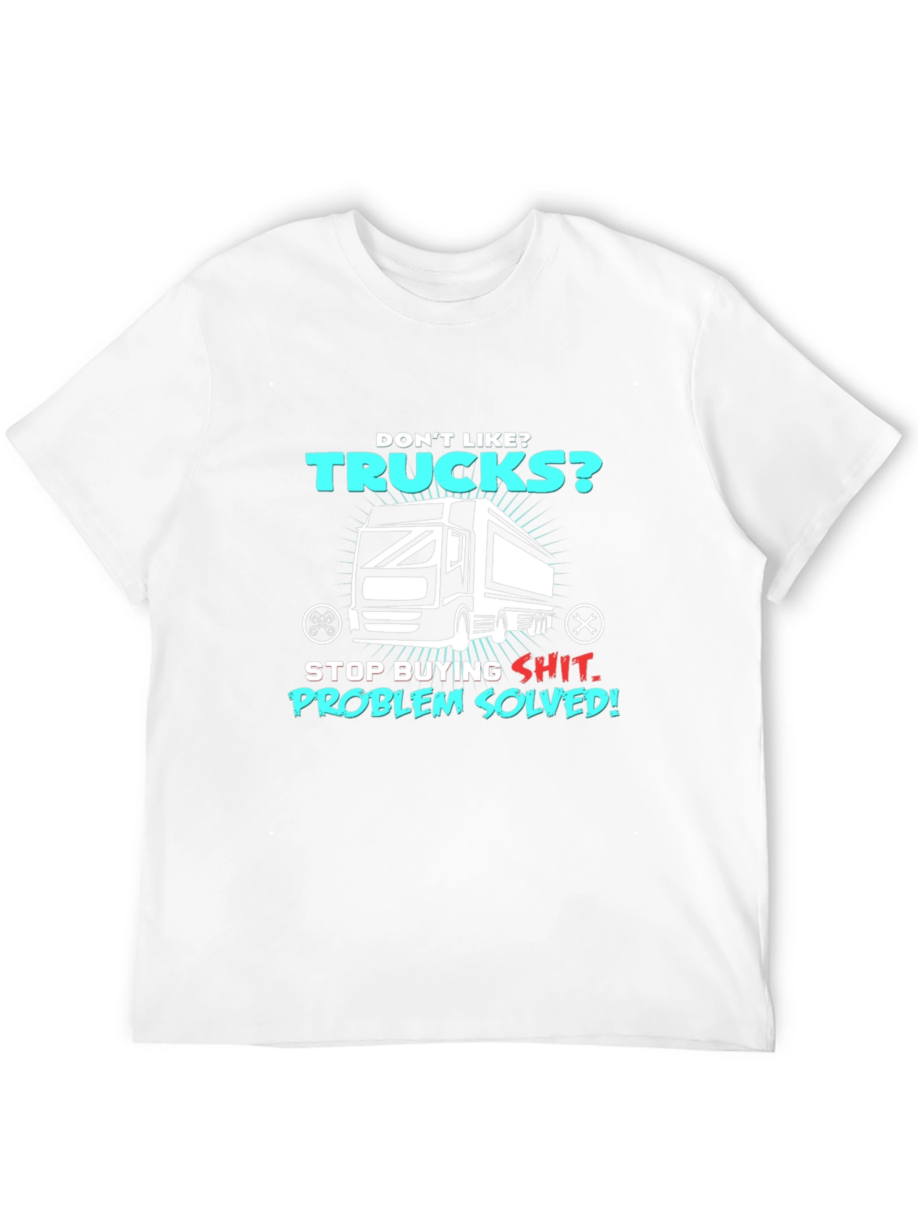 Black Trucks T-Shirt - Problem Solved - Unisex Tee view 12