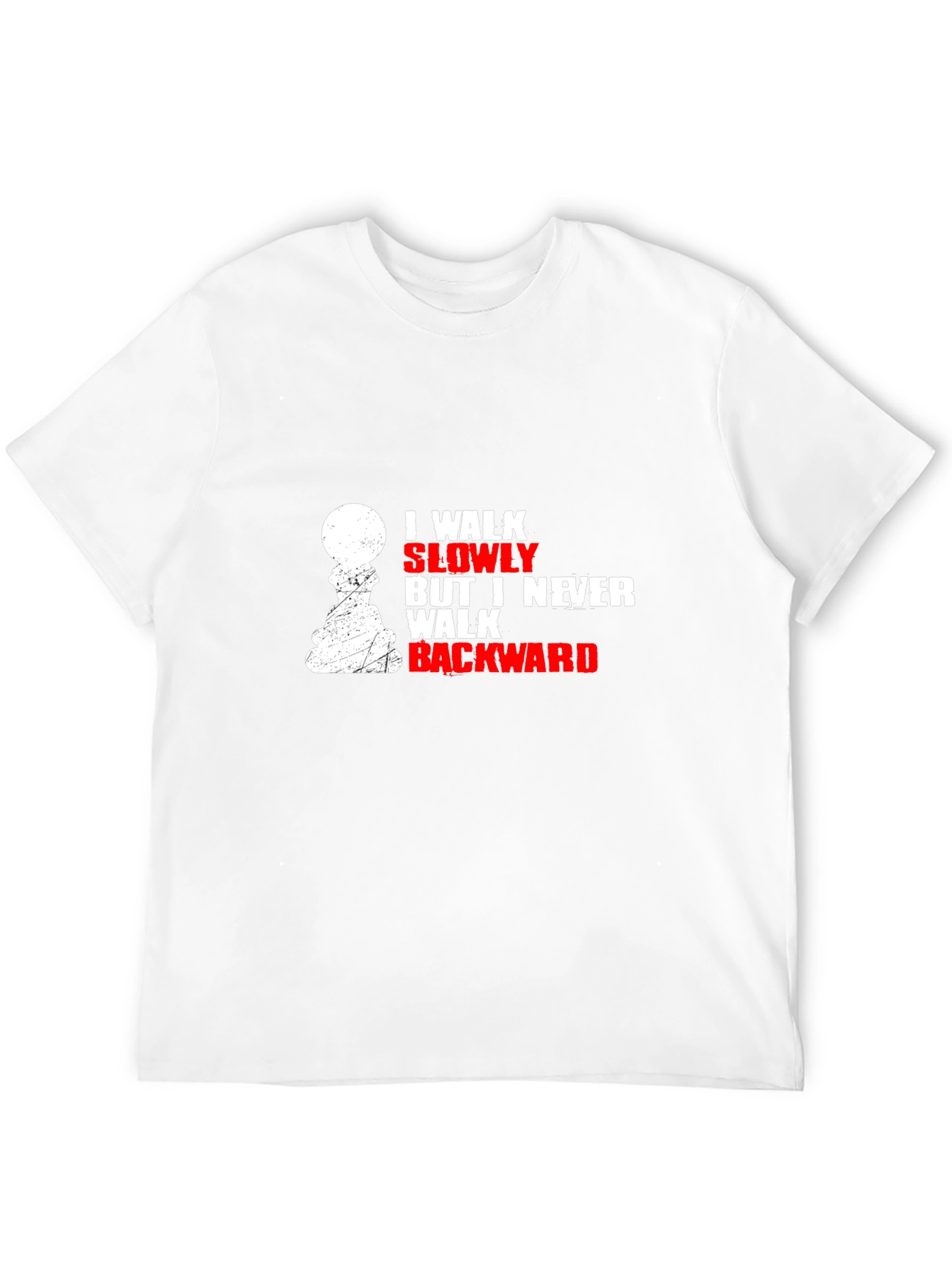 Black I Walk Slowly Chess T-Shirt - Never Backward view 12