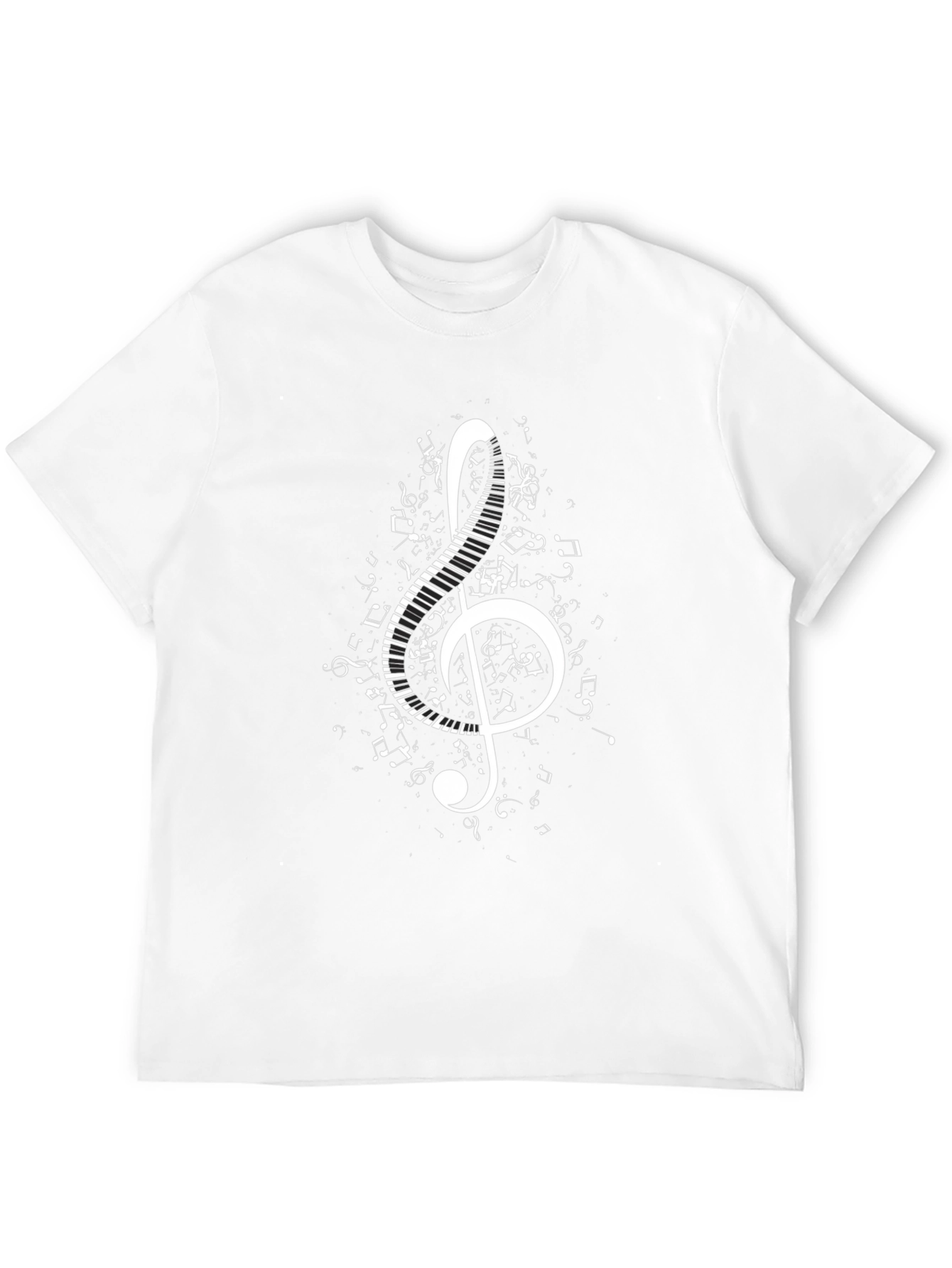 Black Musical Treble Clef T-Shirt - Black Cotton Tee view 12