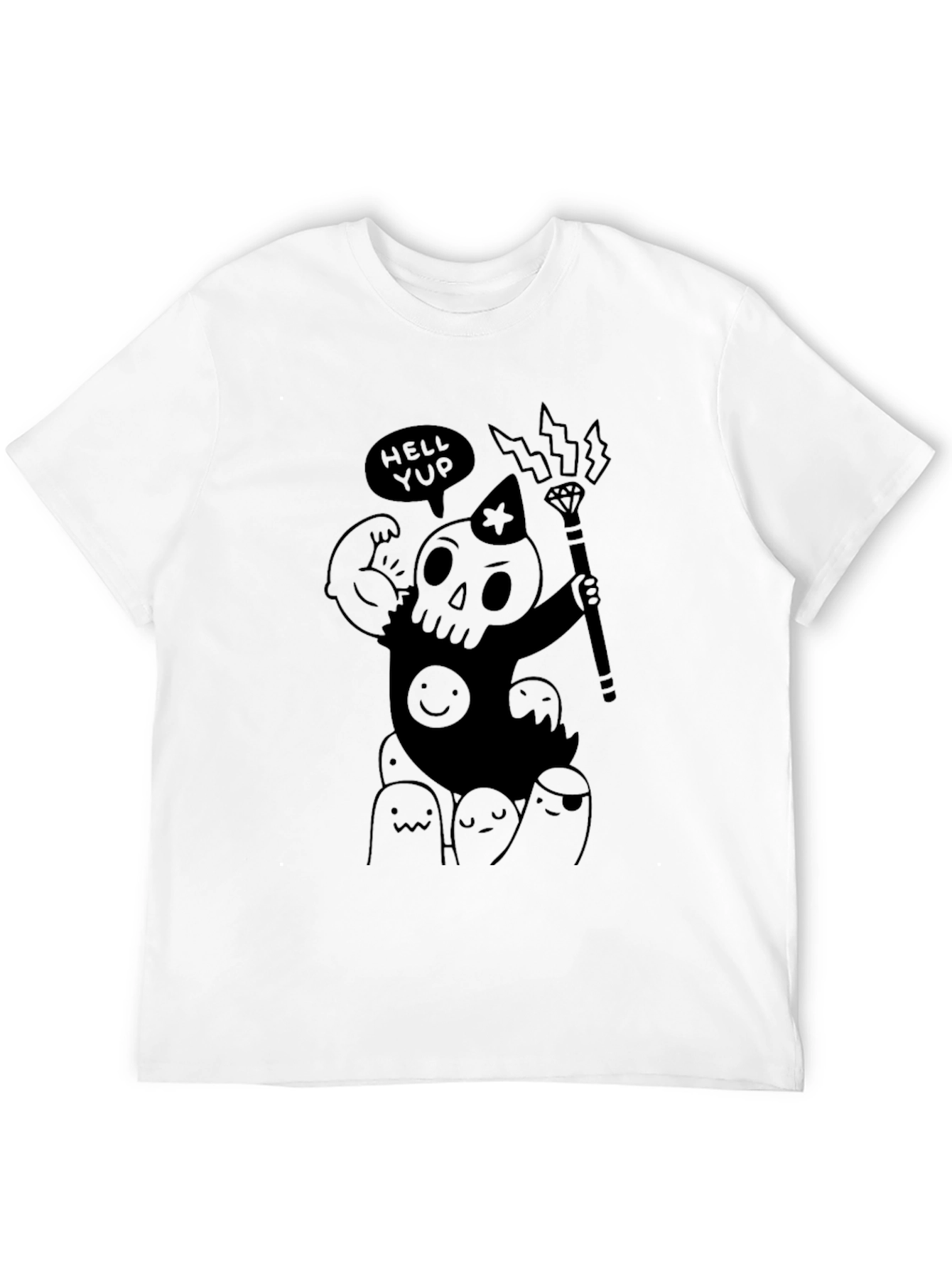 Black Hell Yup Skeleton T-Shirt - Black Graphic Tee view 12