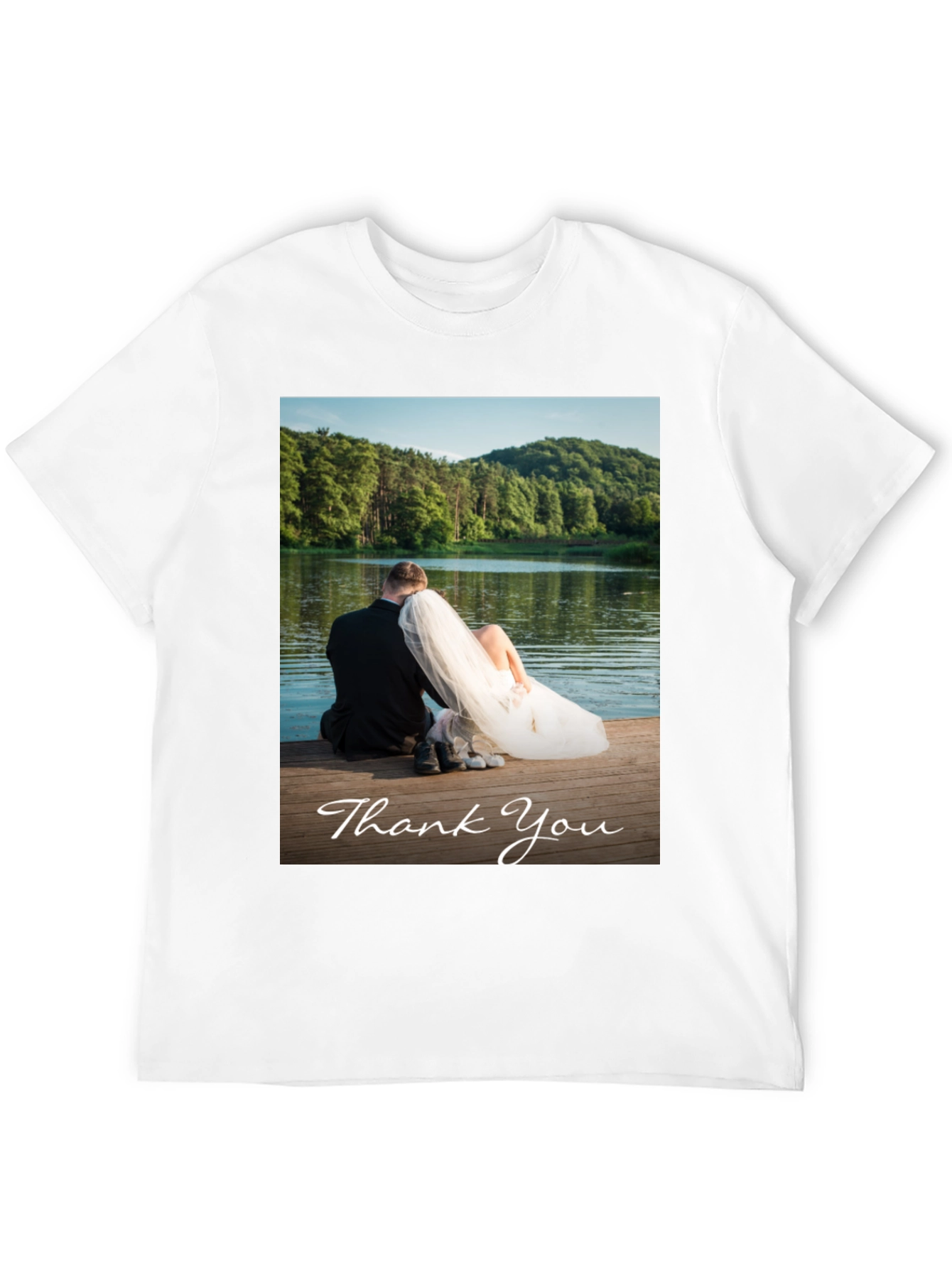 Black Wedding Thank You Photo T-Shirt view 12