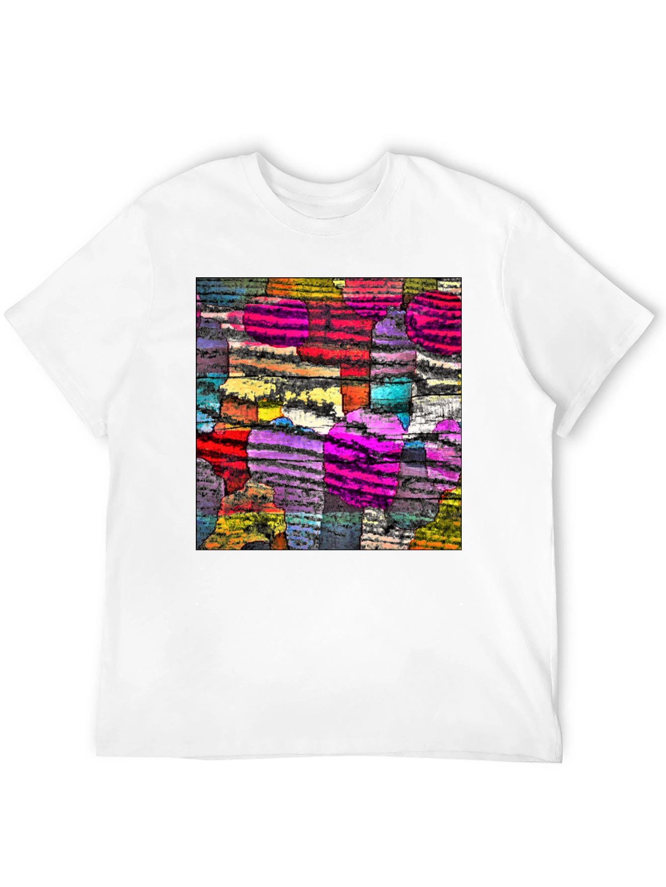 Black Abstract Art Graphic Tee - Black Cotton Comfort view 12