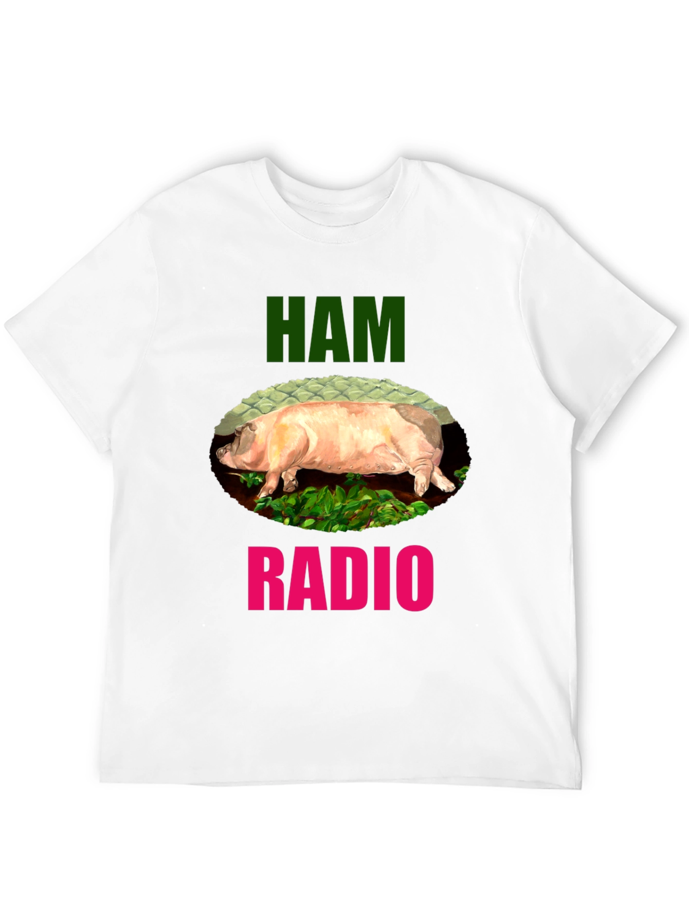 Black Ham Radio Funny Pig T-Shirt view 12