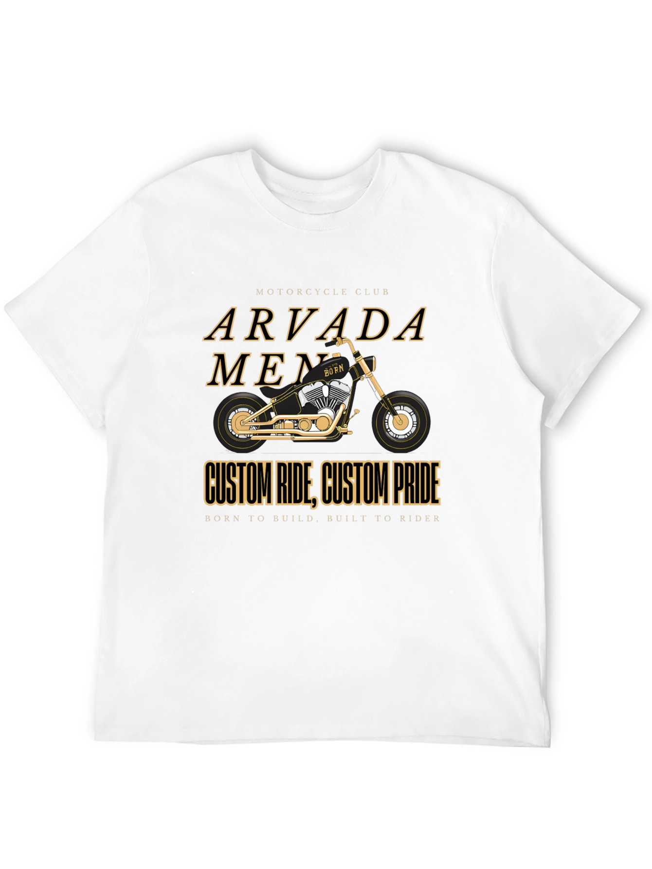 Arvada Men Motorcycle Club Black Graphic T-Shirt - 12