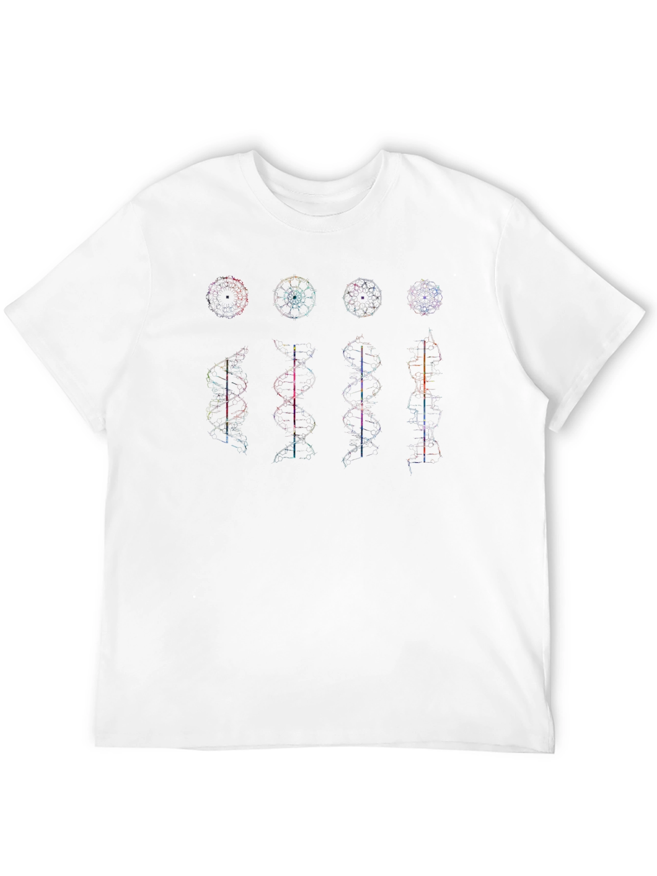 Black Geometric DNA Structure Graphic Print Tee view 12