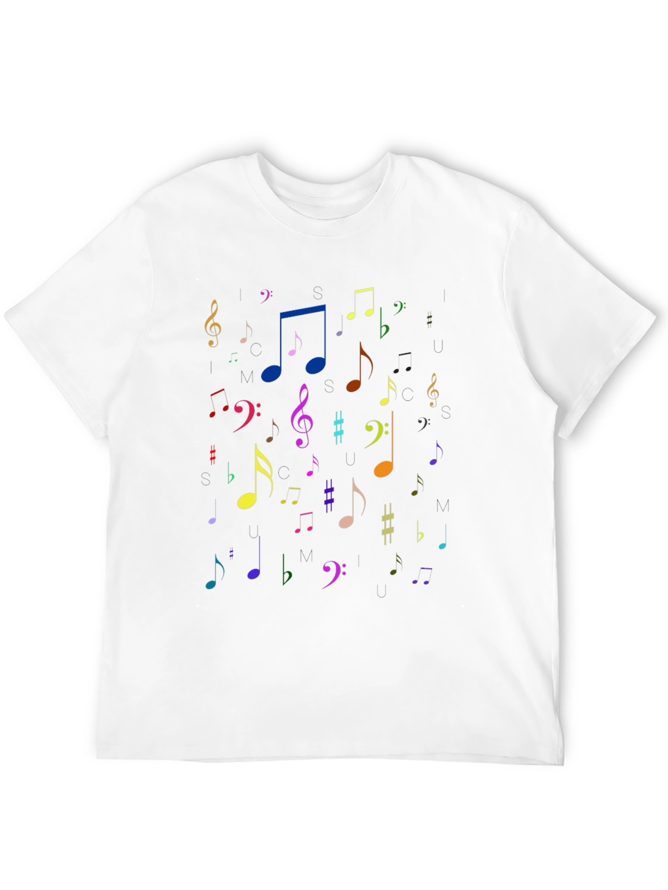 Black Musical Notes Black T-Shirt view 12