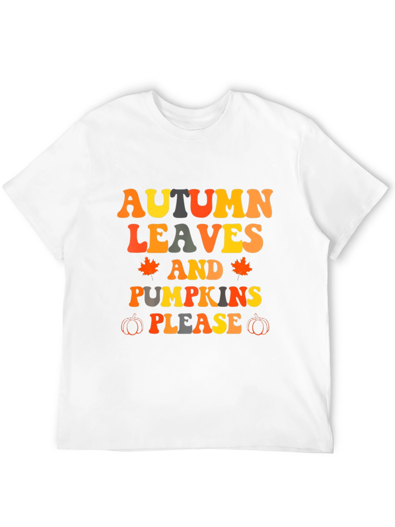 Black Autumn Leaves & Pumpkins Please T-Shirt view 12