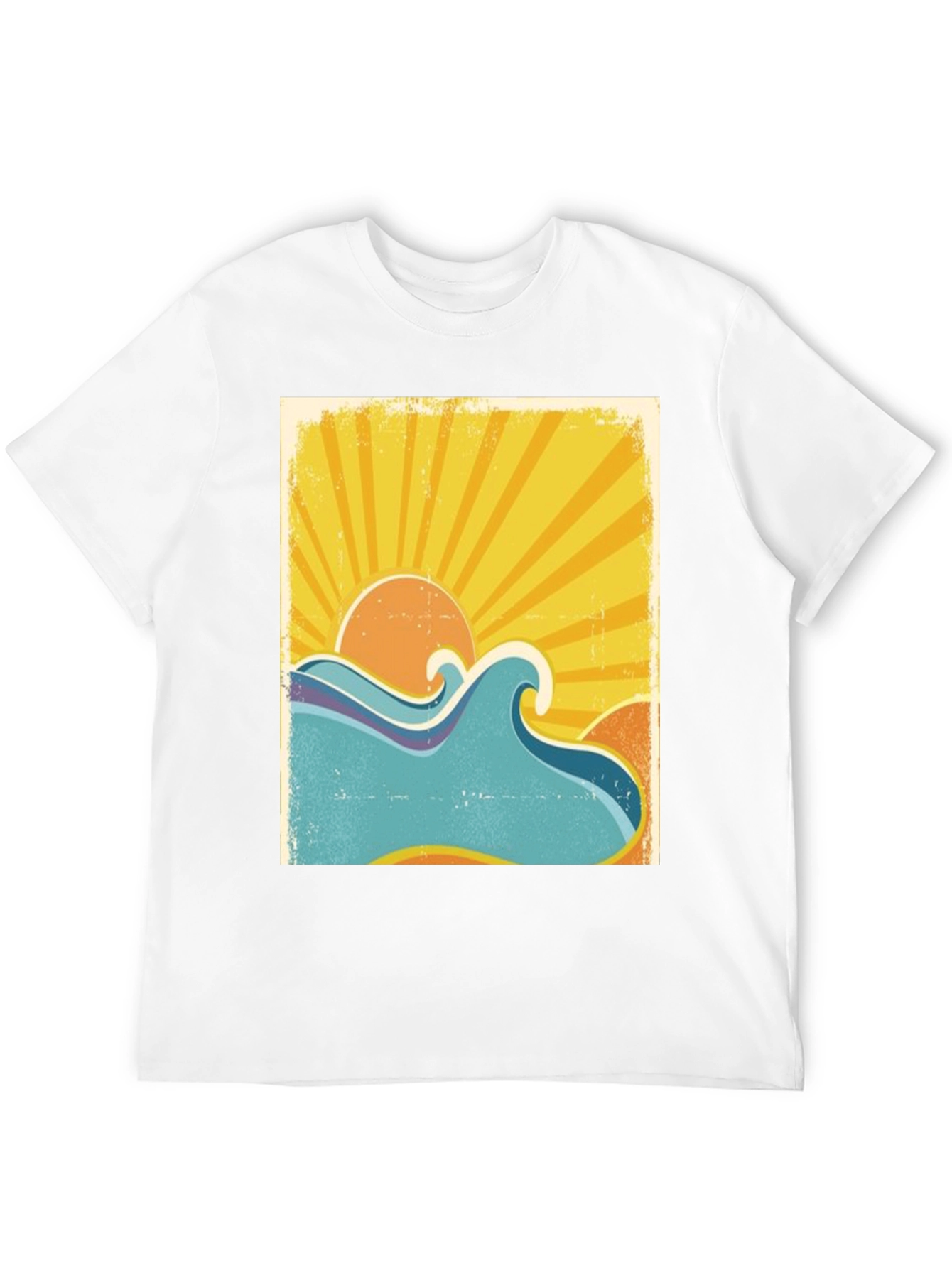 Black Vintage Wave & Sun Graphic Tee - Black view 12