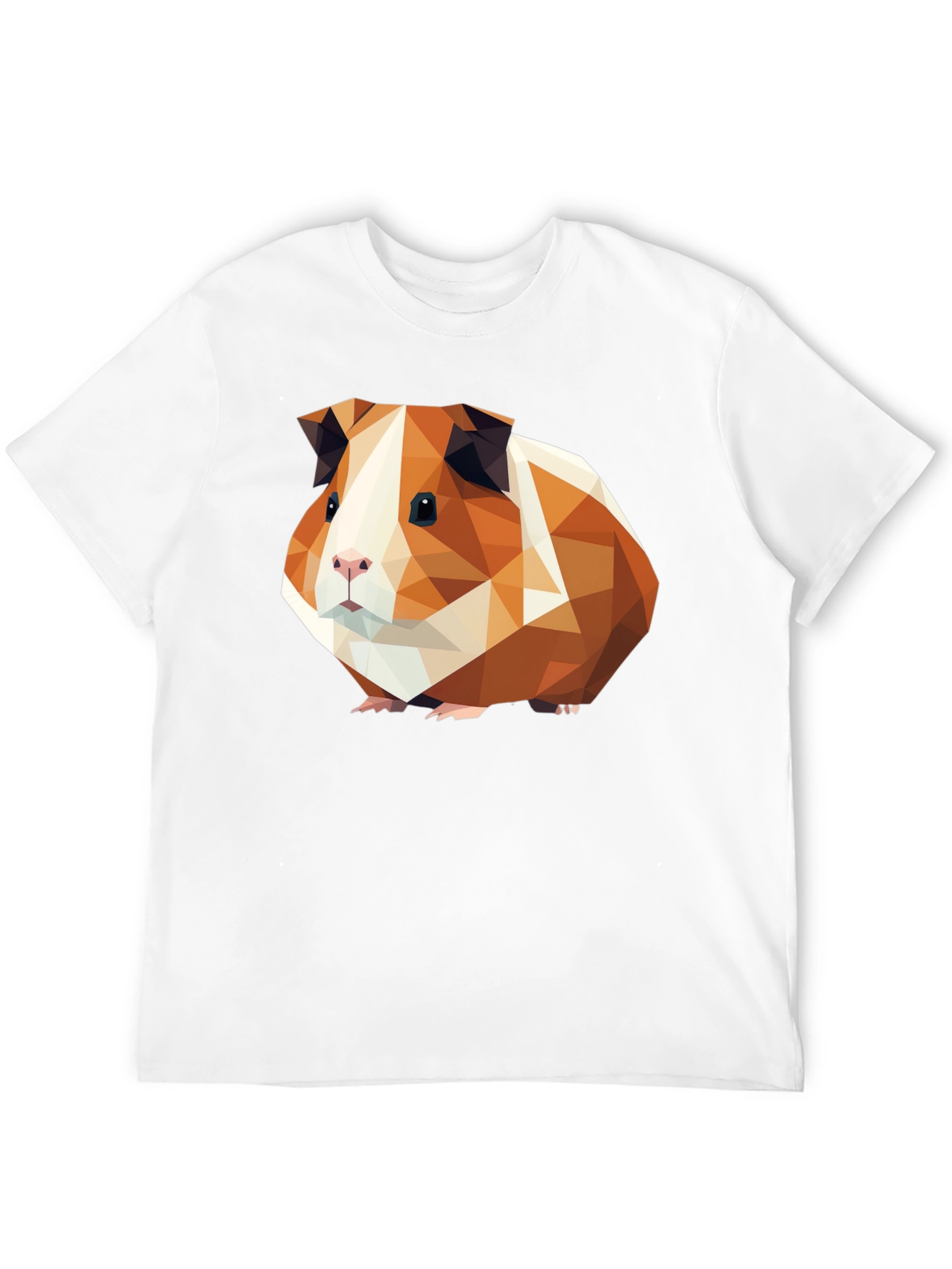 Black Geometric Guinea Pig Graphic Tee - Black Cotton T-Shirt view 12