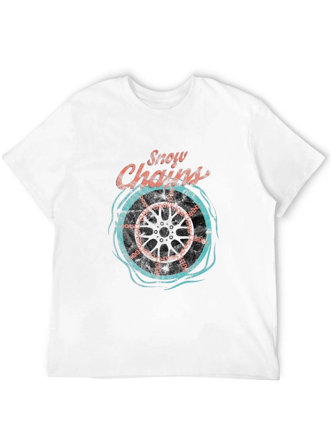 Black Snow Chains Graphic T-Shirt - Cool Ride Tee view 12