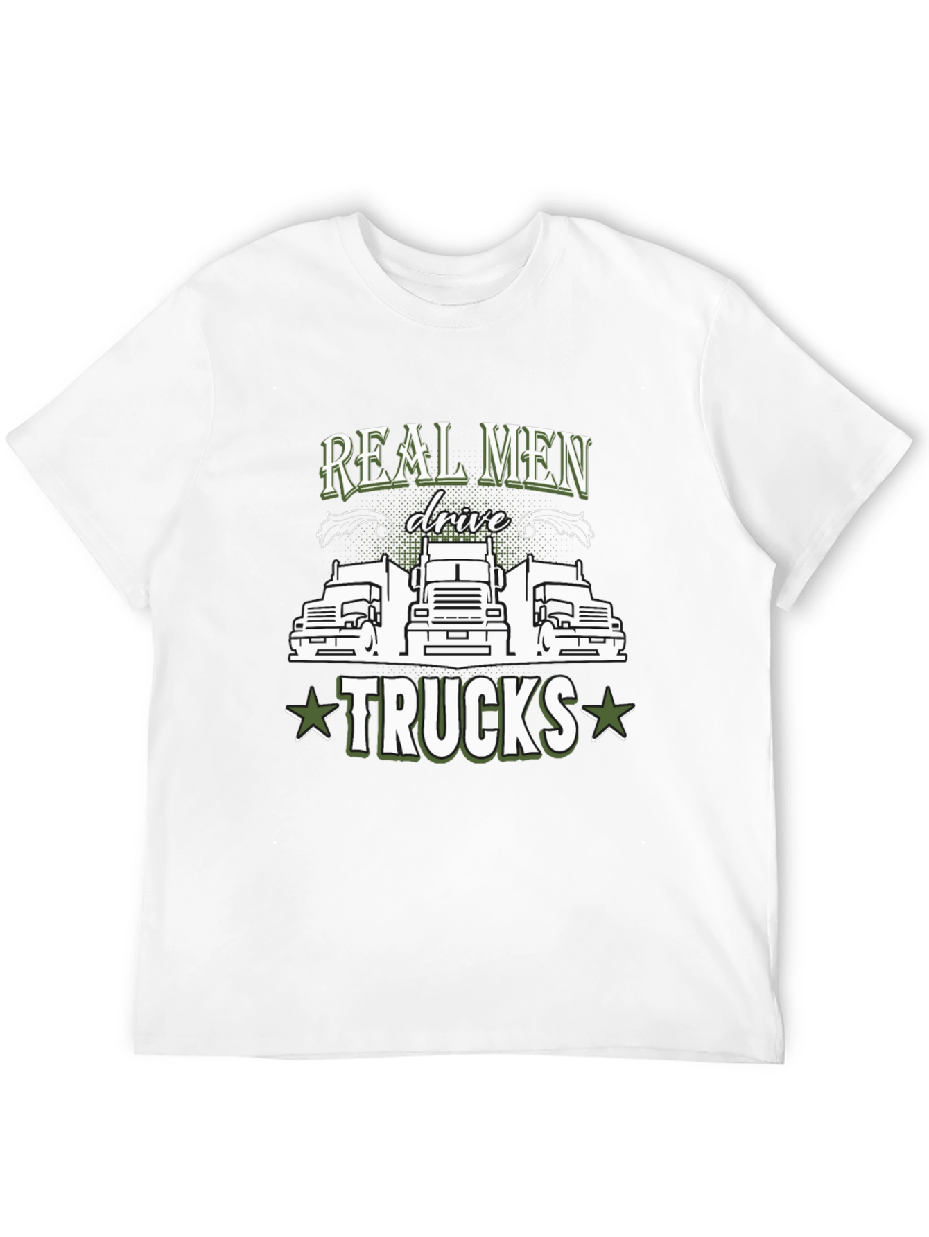 Black Real Men Drive Trucks Graphic T-Shirt view 12