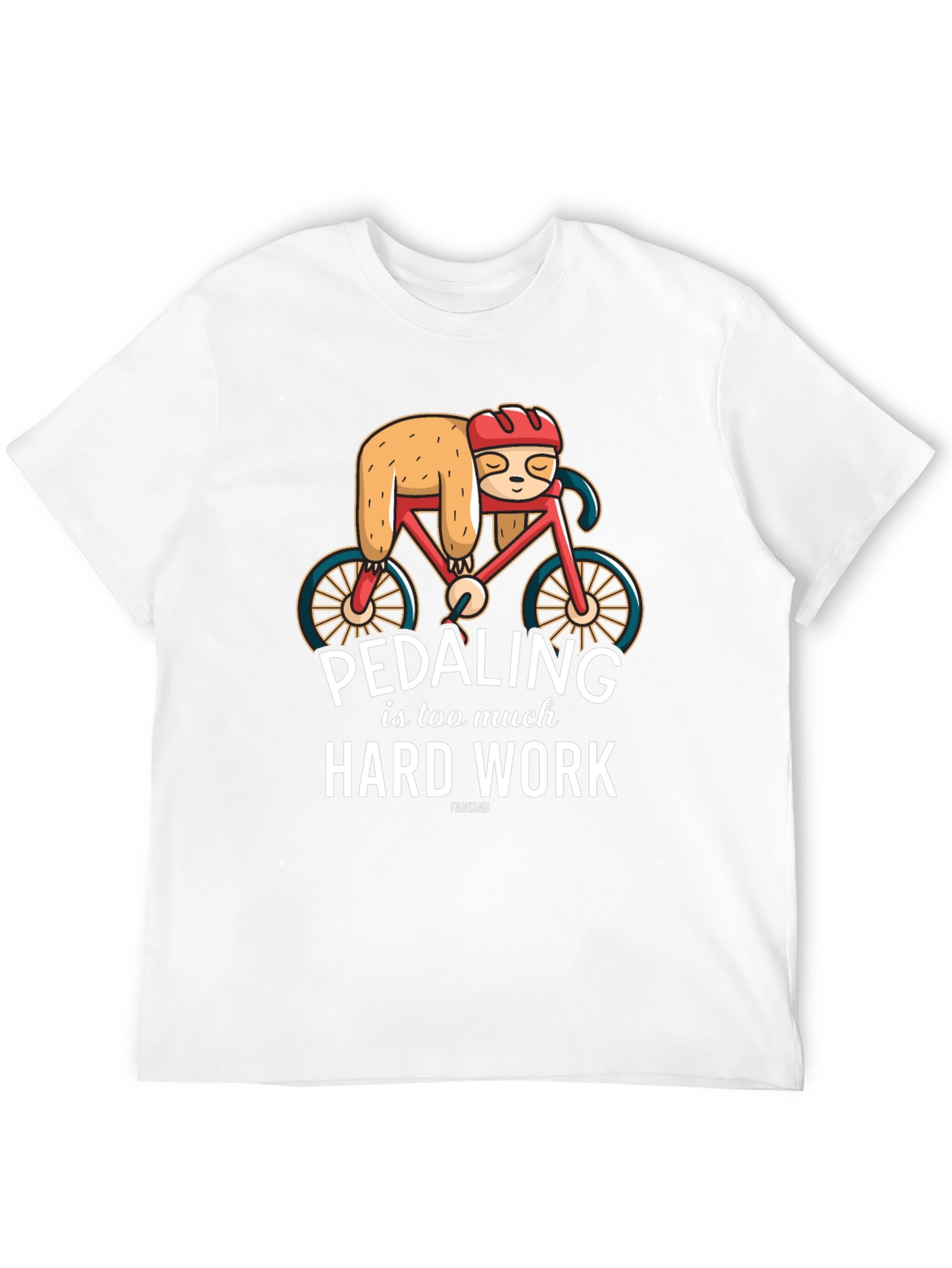 Black Sloth on Bike T-Shirt - Pedaling is Too Much Hard Work view 12