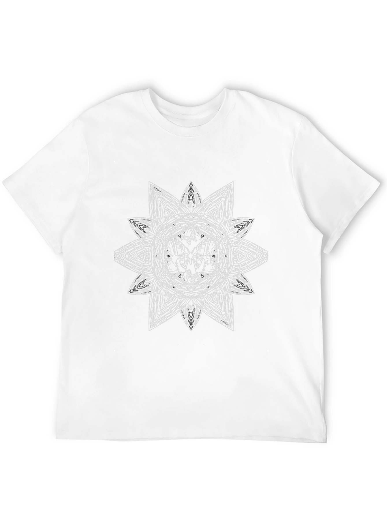 Black Abstract Floral Mandala Graphic Tee - Black view 12