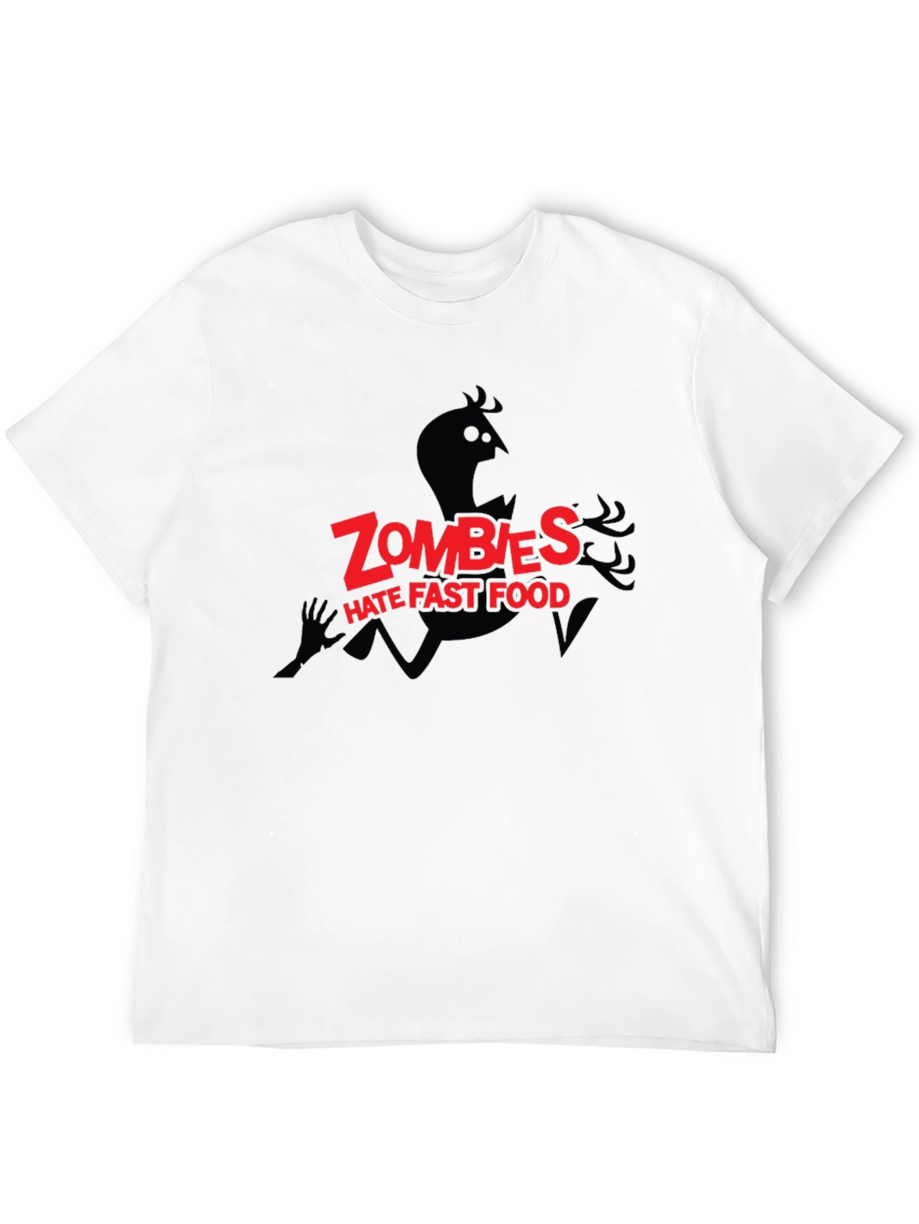 Black Zombies Hate Fast Food Graphic Black T-Shirt view 12