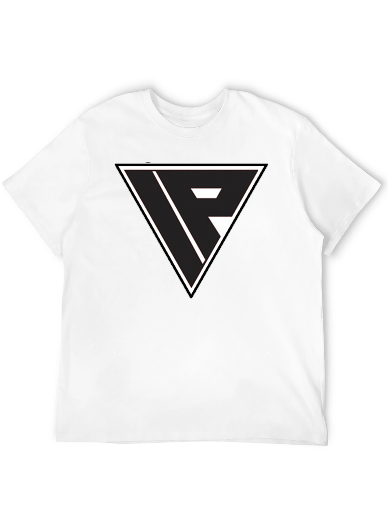 Black Black T-Shirt with Triangle Logo Graphic view 12