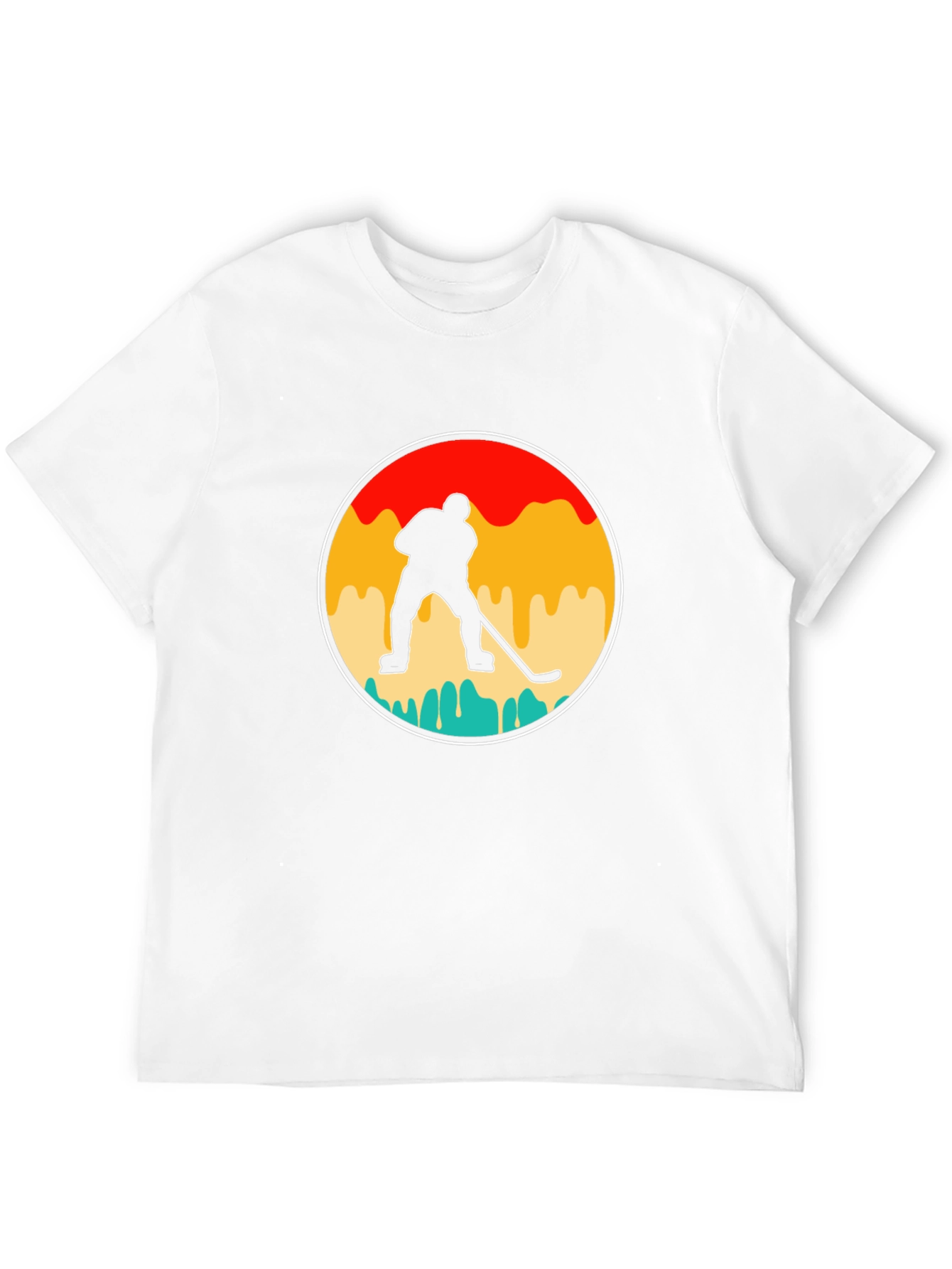 Black Retro Hockey Player Graphic T-Shirt view 12